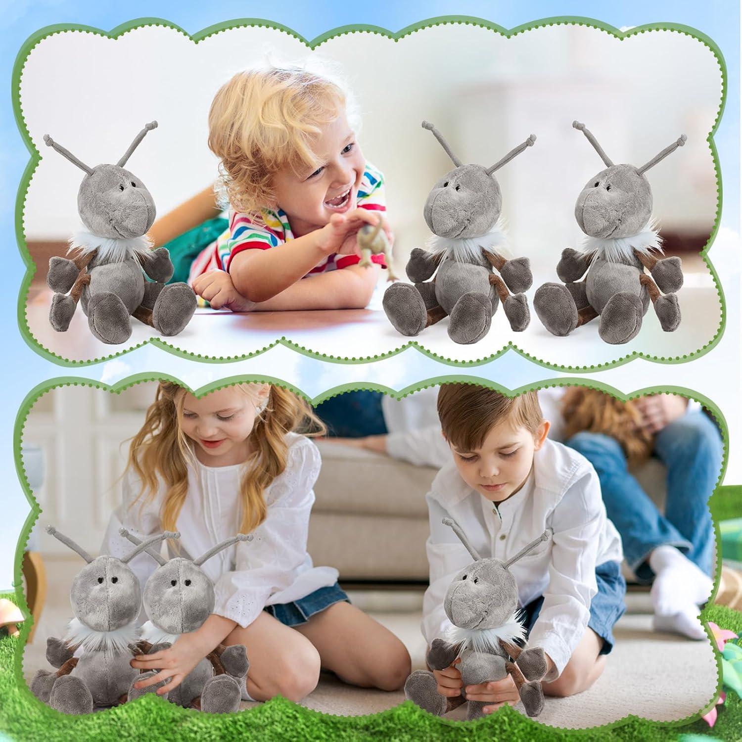 Conjunto de 3 Hormigas de Peluche Shappy Gris 30 cm