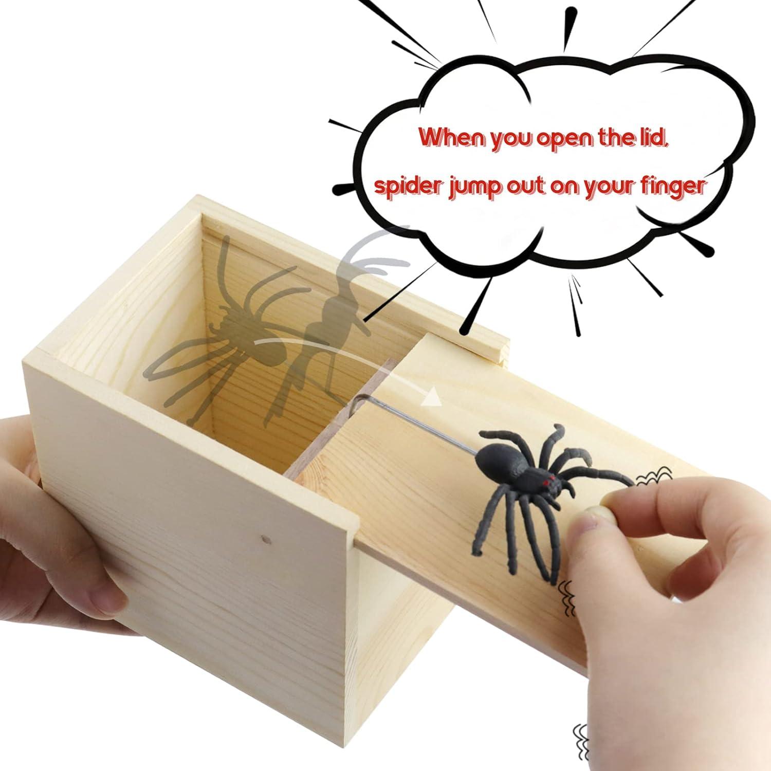 Caja Sorpresa de Broma con Araña de Goma Rtudan 12x9x12cm