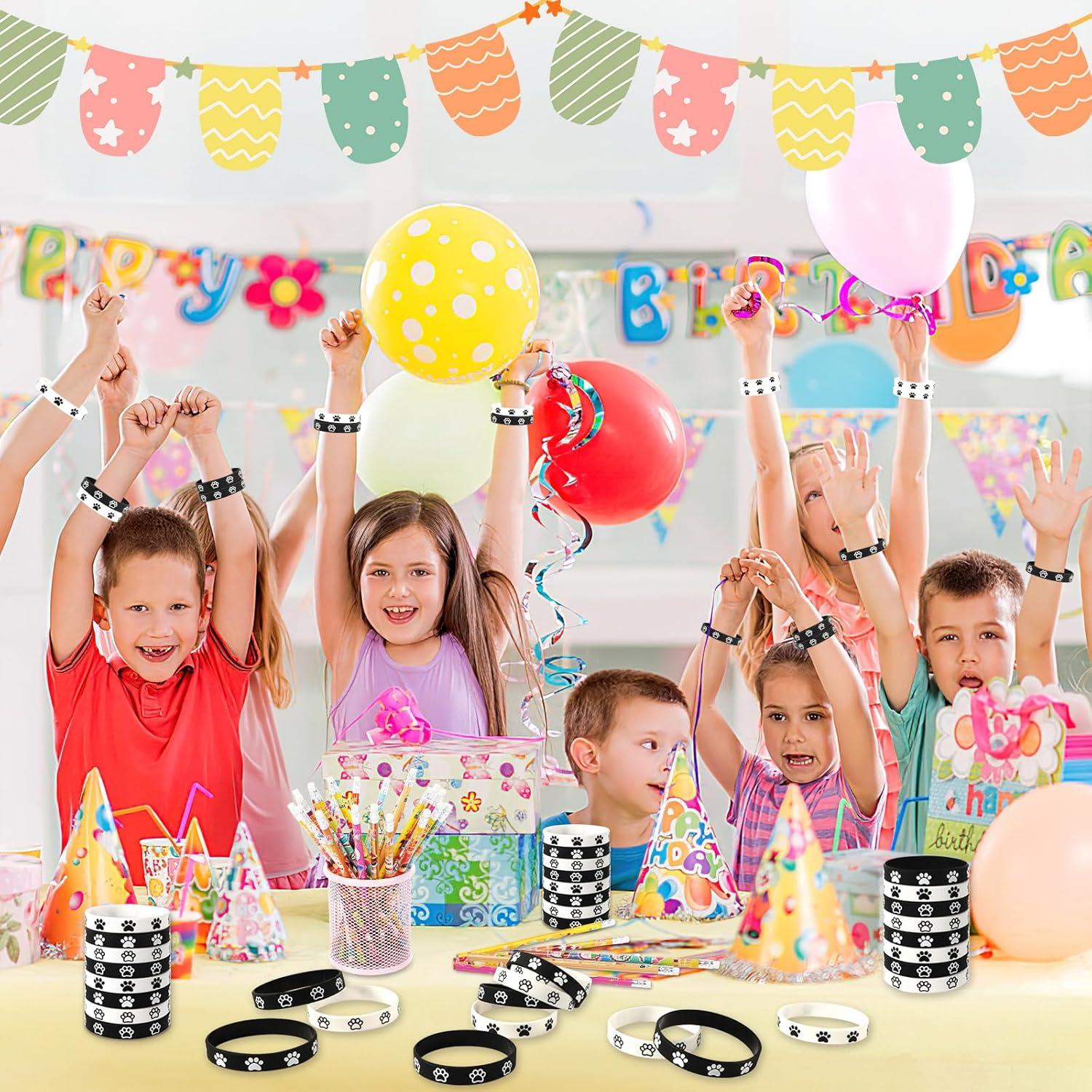 Pulseras de Silicona con Huellas de Perro JUNEBRUSHS 56 Pcs