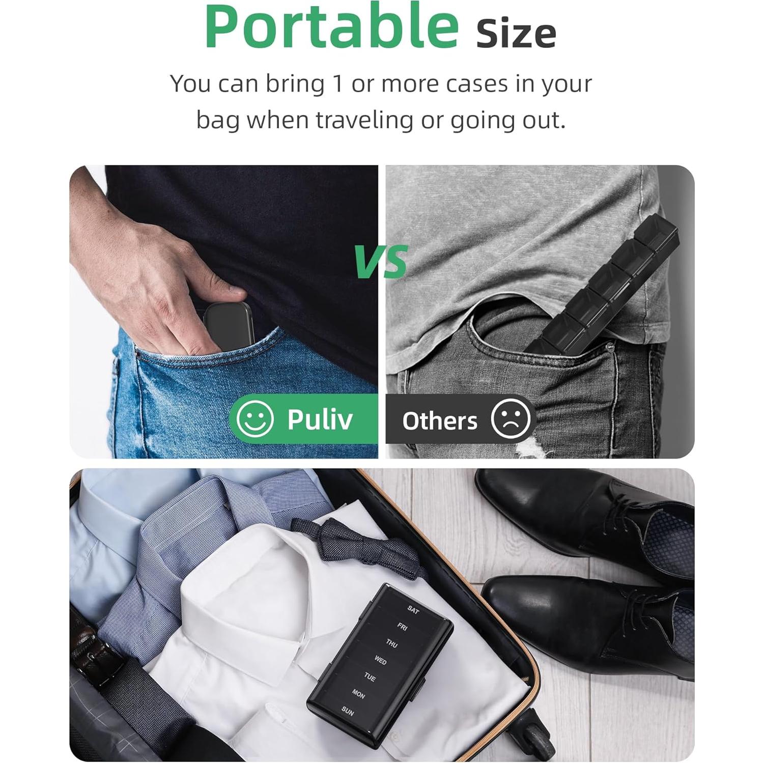 Organizador Semanal de Pastillas PULIV 7 Días Gran Capacidad