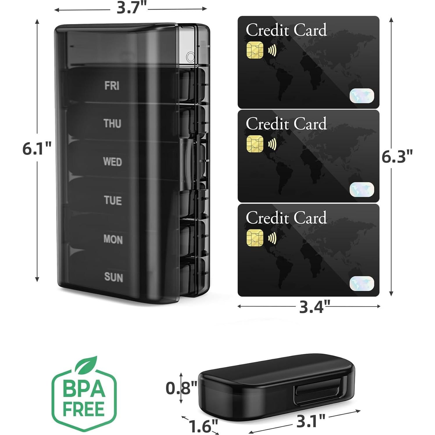 Organizador Semanal de Pastillas PULIV 7 Días Gran Capacidad