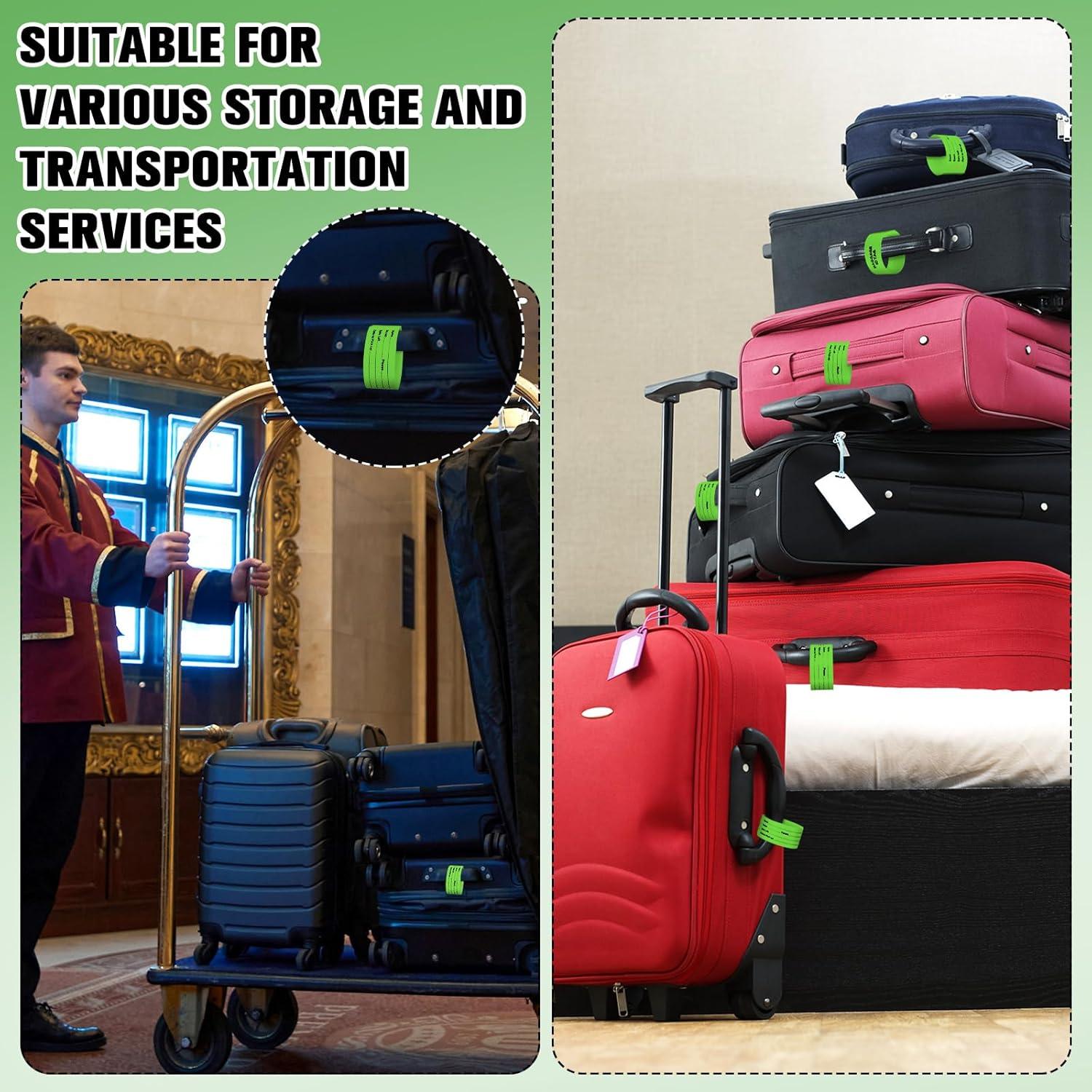 1000 Etiquetas de Identificación de Equipaje Feifeiya Verde