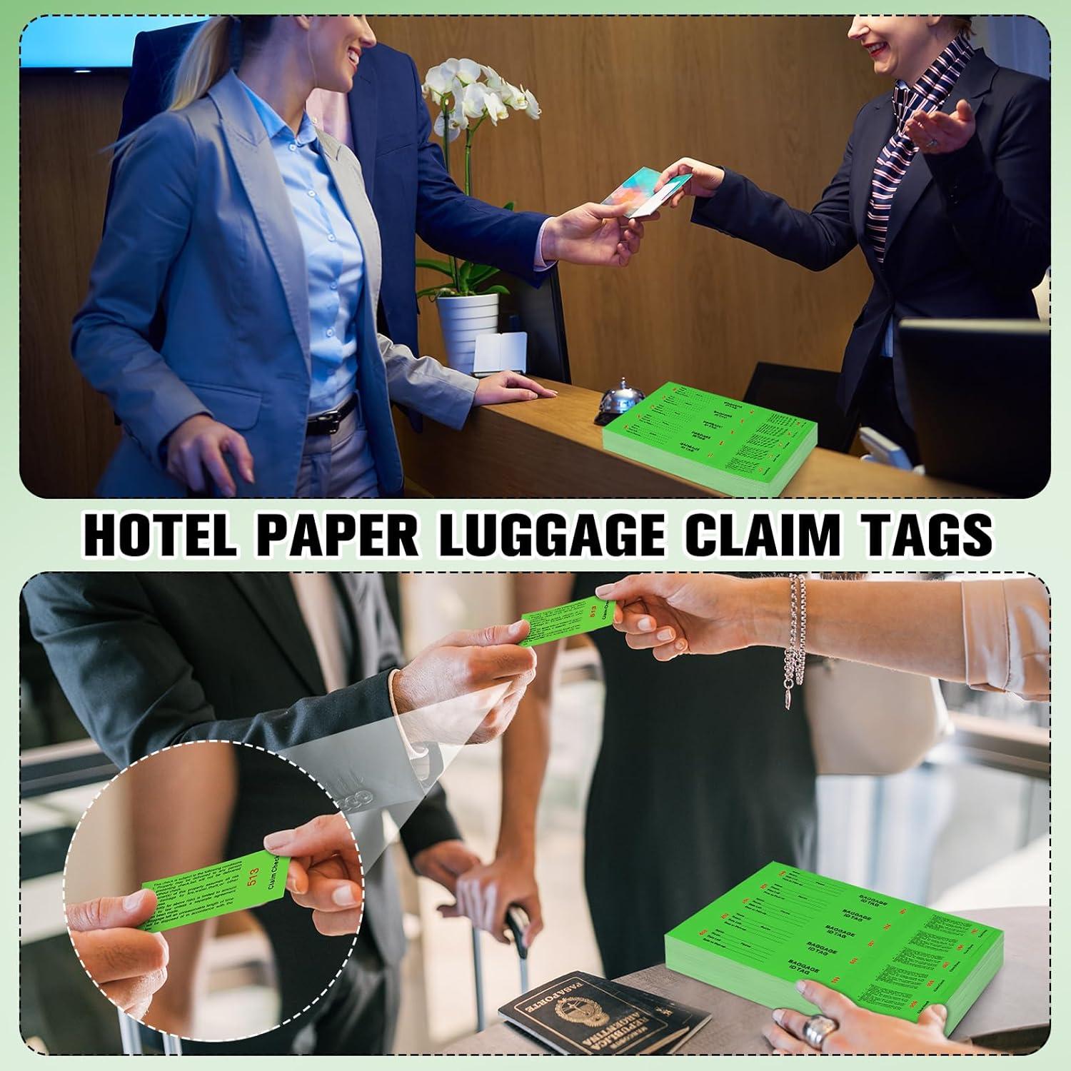 1000 Etiquetas de Identificación de Equipaje Feifeiya Verde