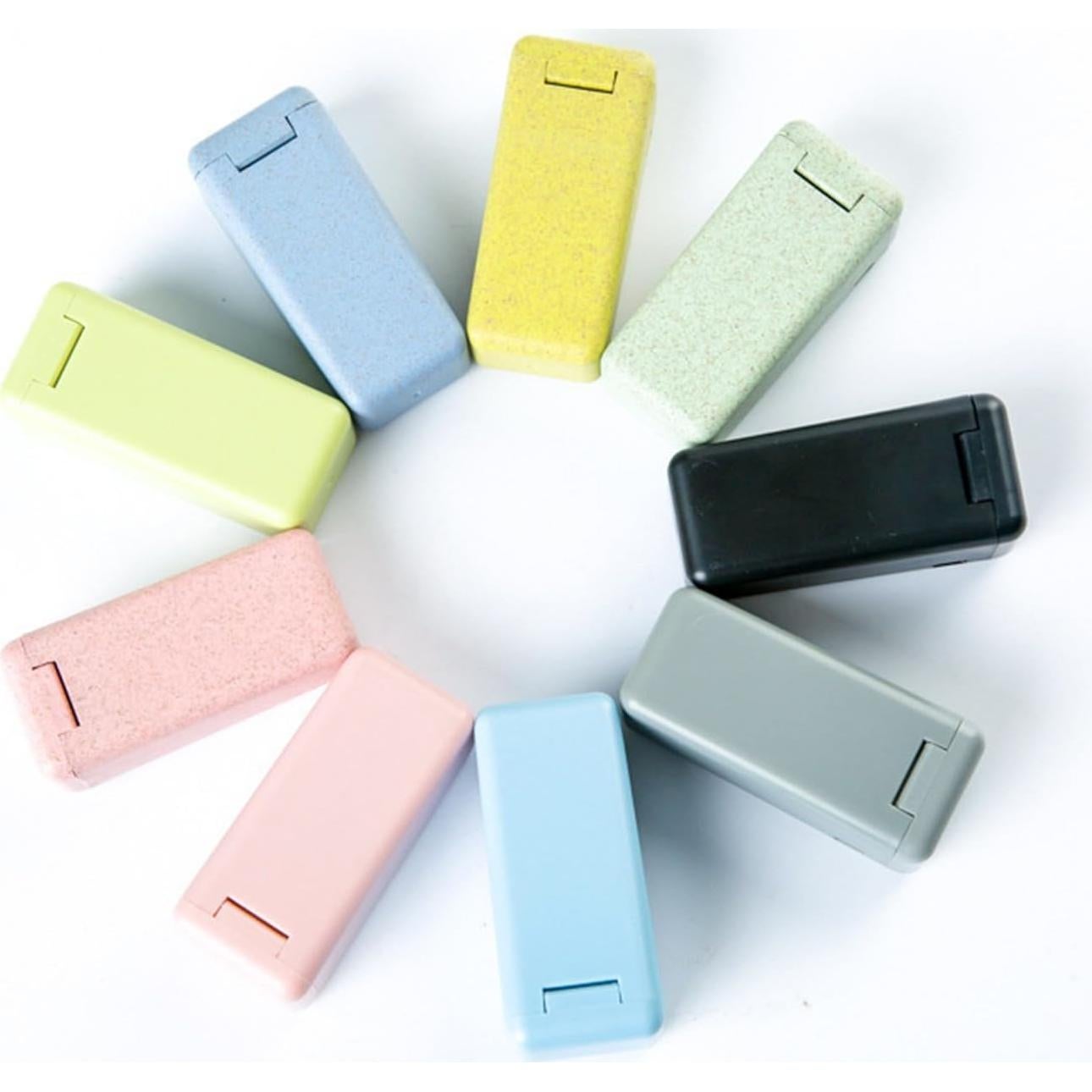 Popote Plegable Reutilizable WHNICUST con Caja y Cepillo - Negro