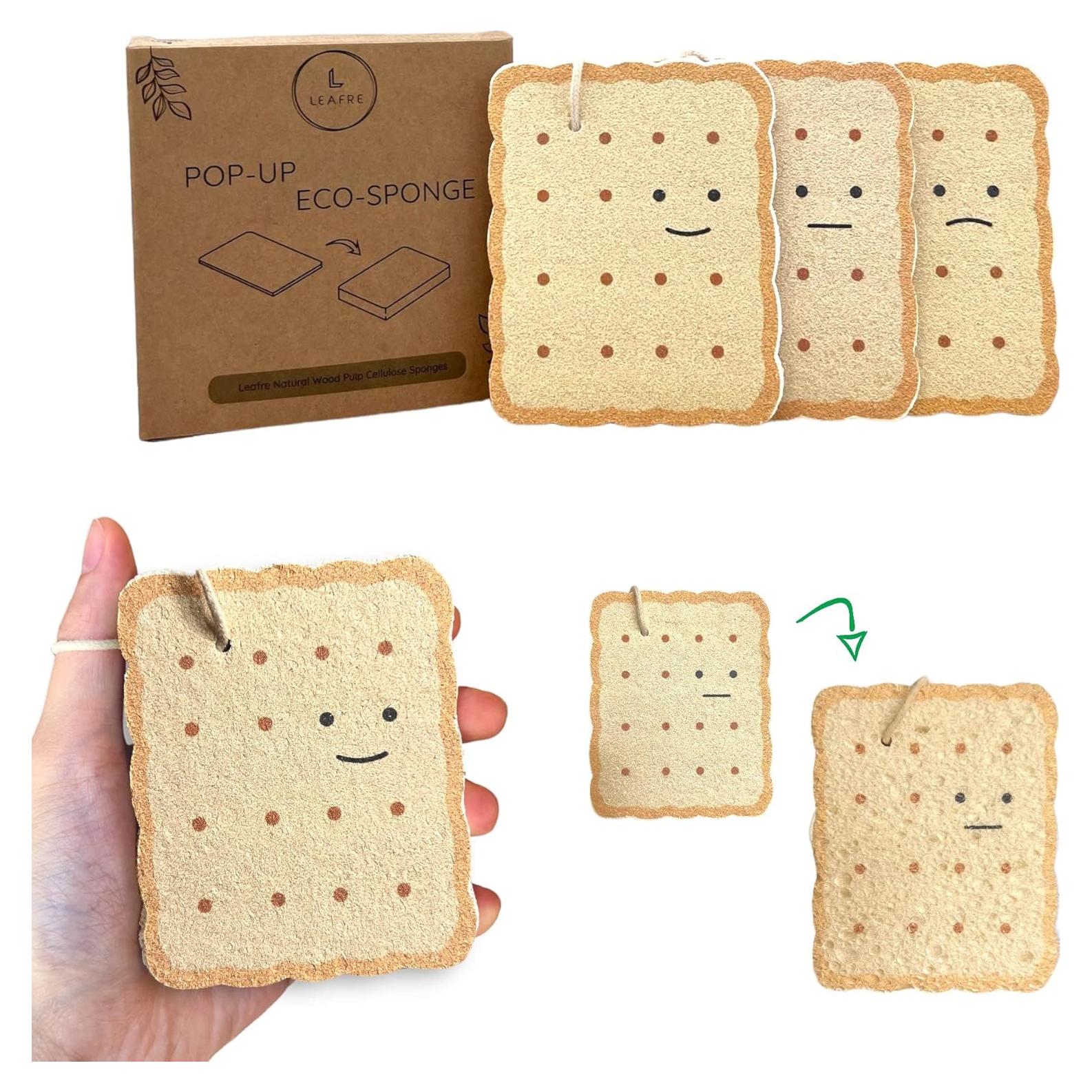 Esponjas de Limpieza Leafre - 3 Piezas Biodegradables Multicolor