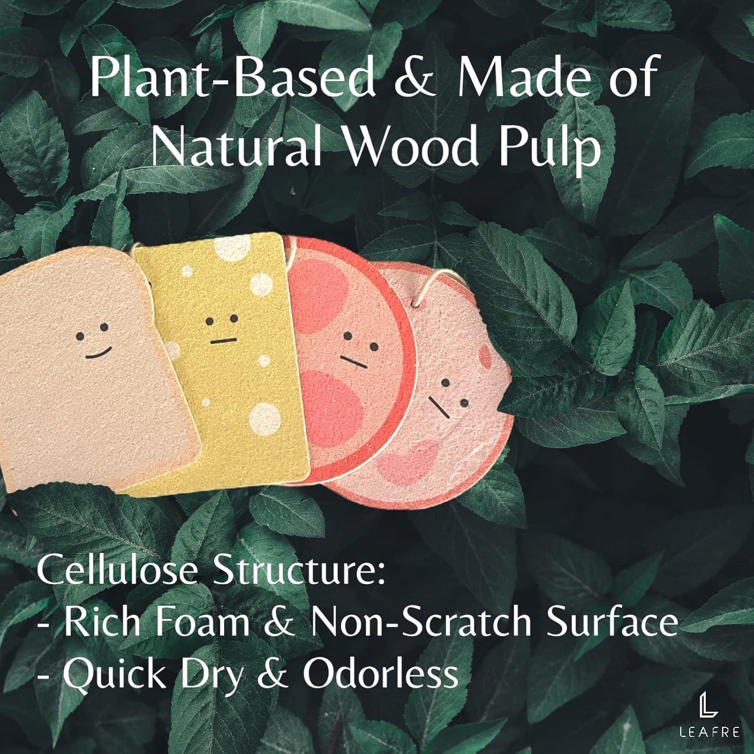 Esponjas de Limpieza Leafre - 3 Piezas Biodegradables Multicolor