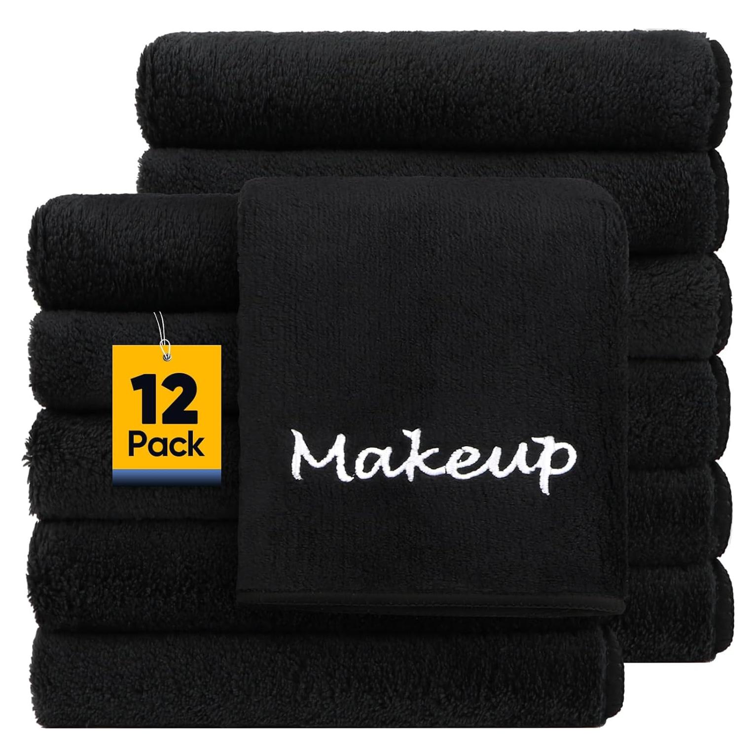 Paquete de 12 Paños Desmaquillantes Negros Unimade 33x33 cm