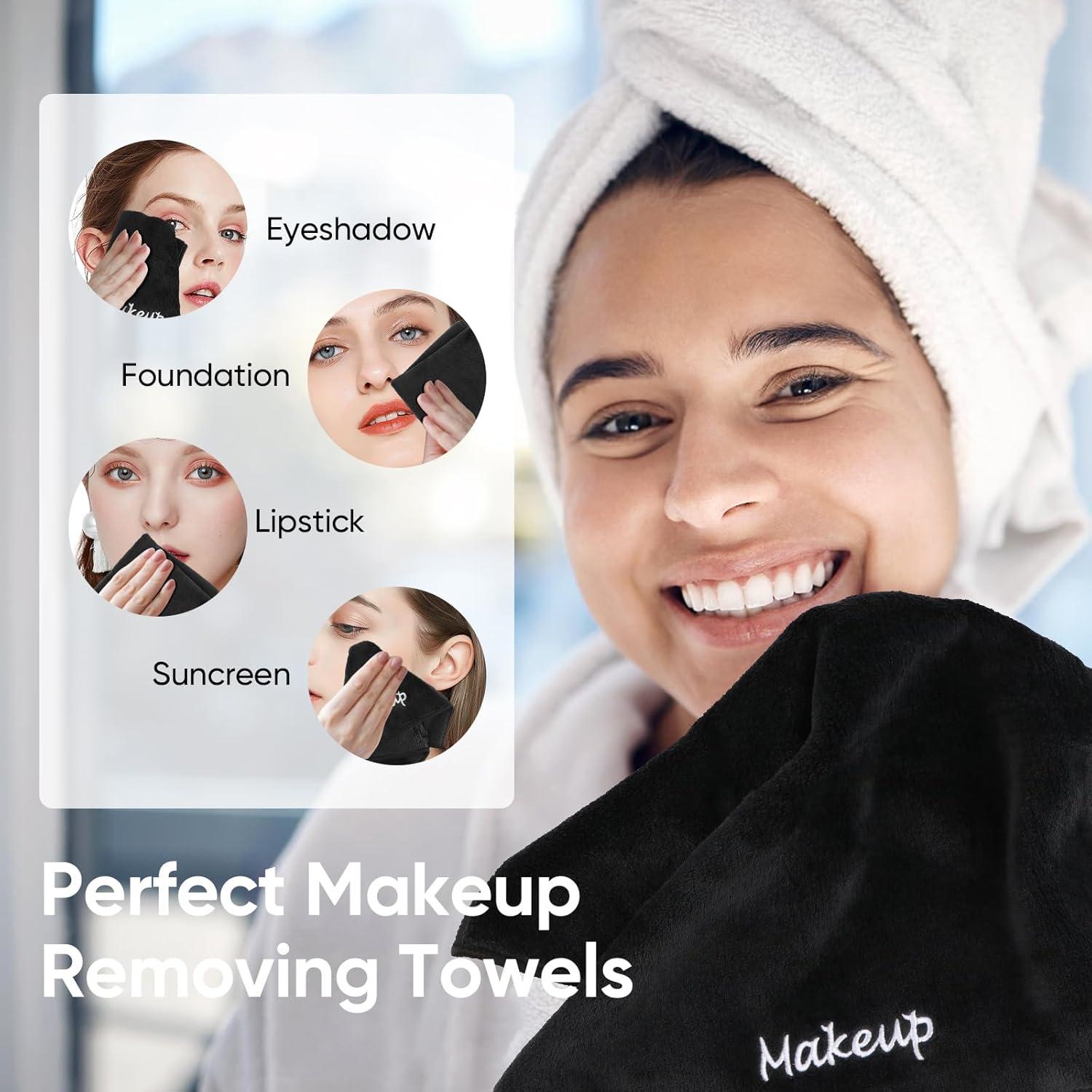 Paquete de 12 Paños Desmaquillantes Negros Unimade 33x33 cm