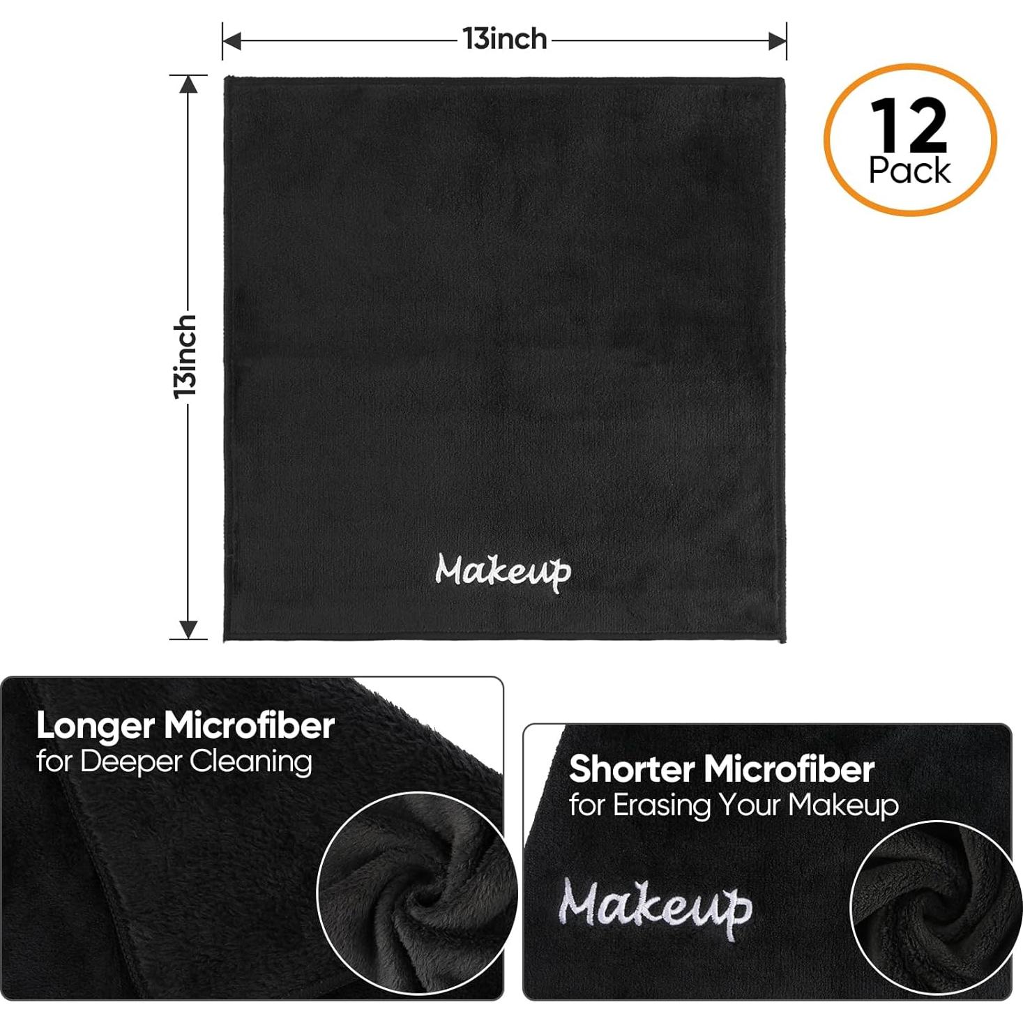 Paquete de 12 Paños Desmaquillantes Negros Unimade 33x33 cm