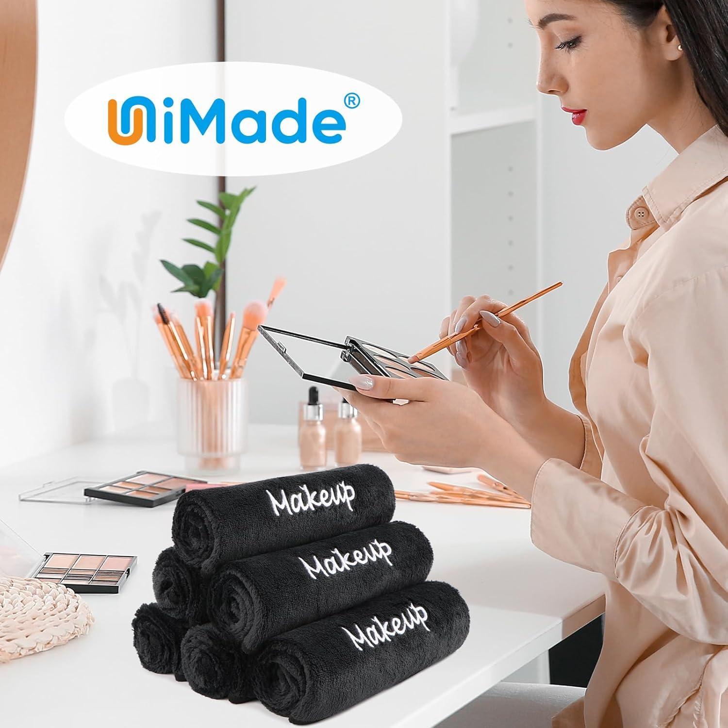 Paquete de 12 Paños Desmaquillantes Negros Unimade 33x33 cm