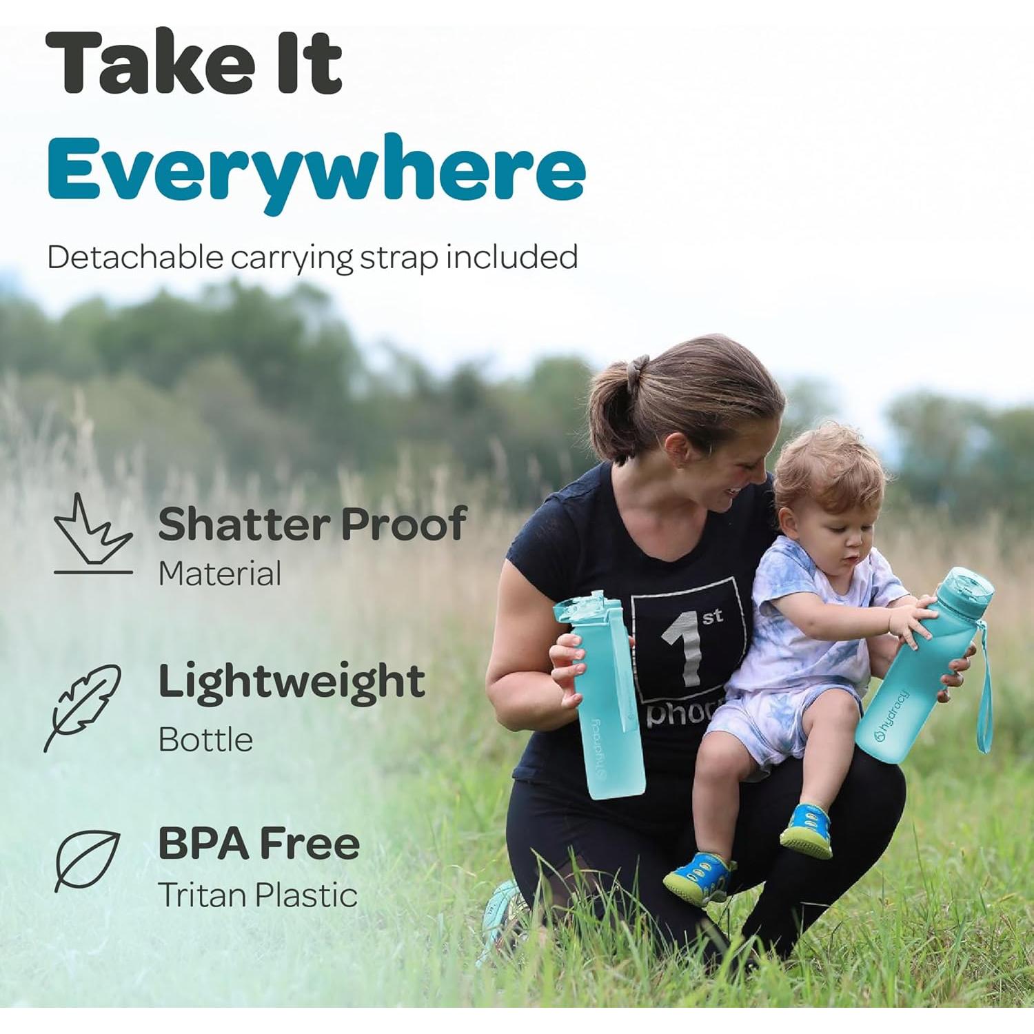 Botella de Agua Reutilizable Hydracy 500ml con Marcador de Tiempo