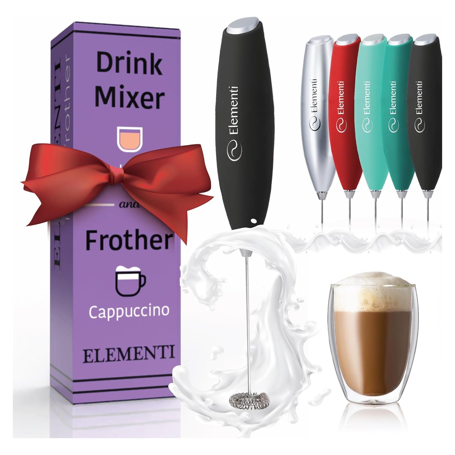 Mezclador de Bebidas Elementi Negro - Batidor Eléctrico 28cm