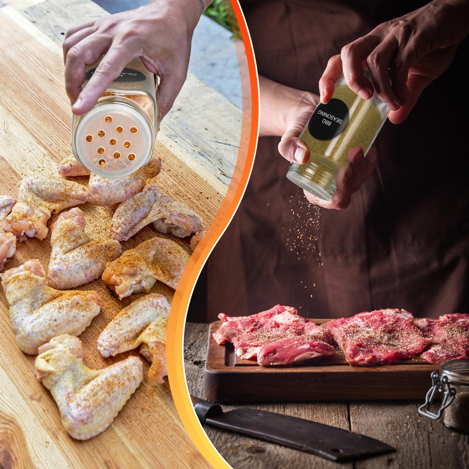 Tarros de Especias de Vidrio DkOvn 12pcs 4oz con Etiquetas y Tapas