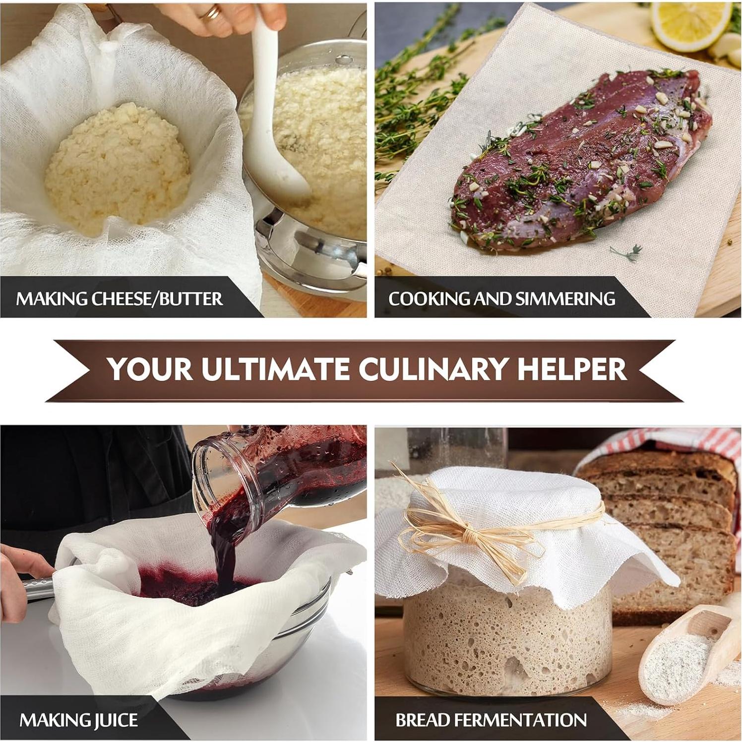 Gasa TOPULORS 91x91 cm 100% Algodón Reutilizable para Cocina