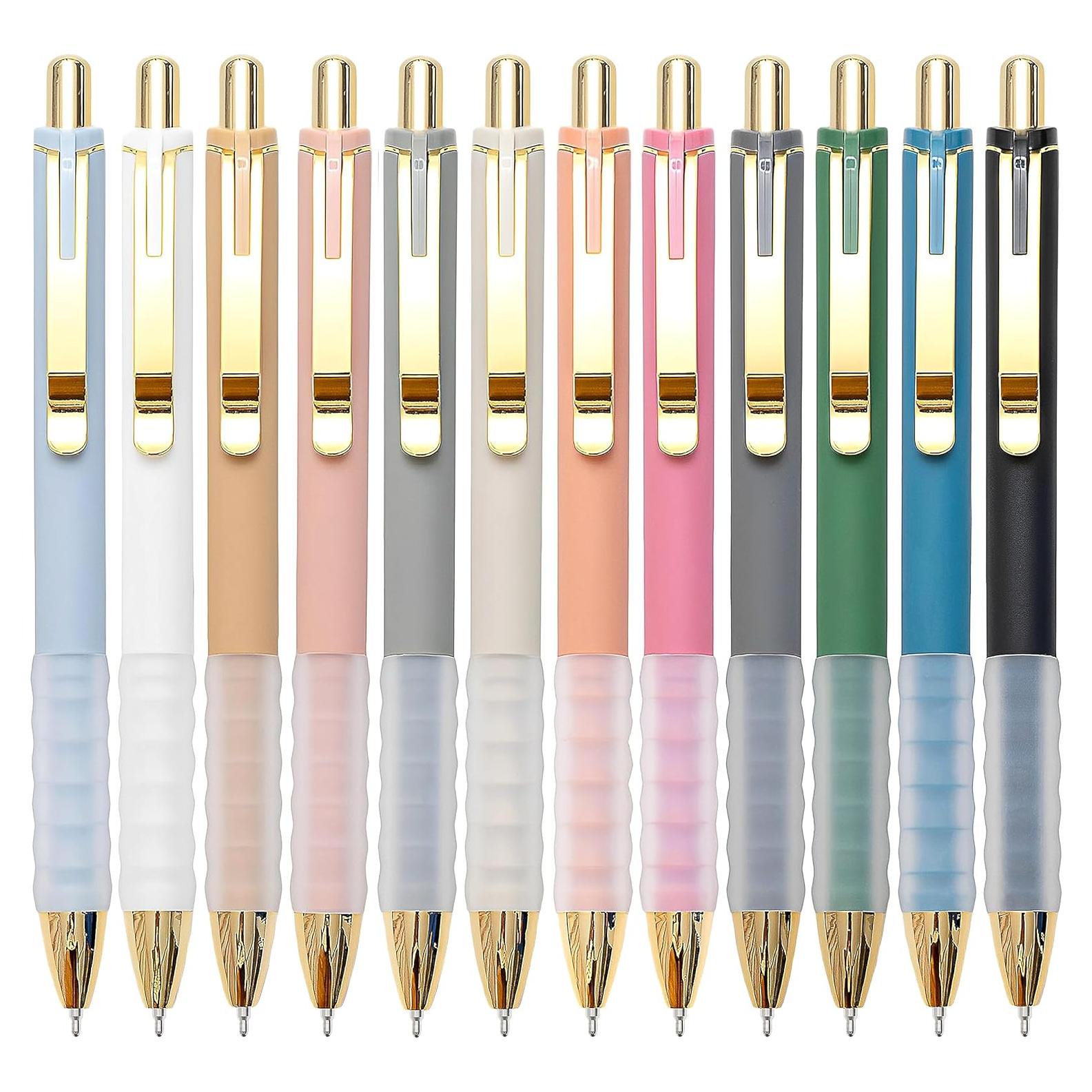 Bolígrafos Linbsunne Retráctiles 1mm Punta Media Tinta Negra - 12 Pcs