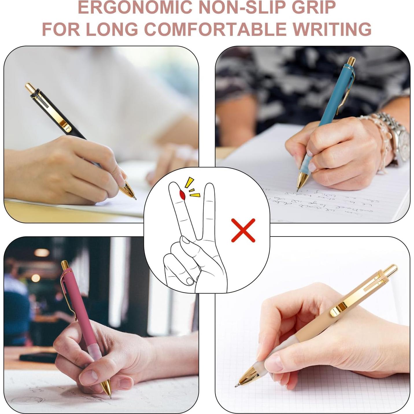 Bolígrafos Linbsunne Retráctiles 1mm Punta Media Tinta Negra - 12 Pcs