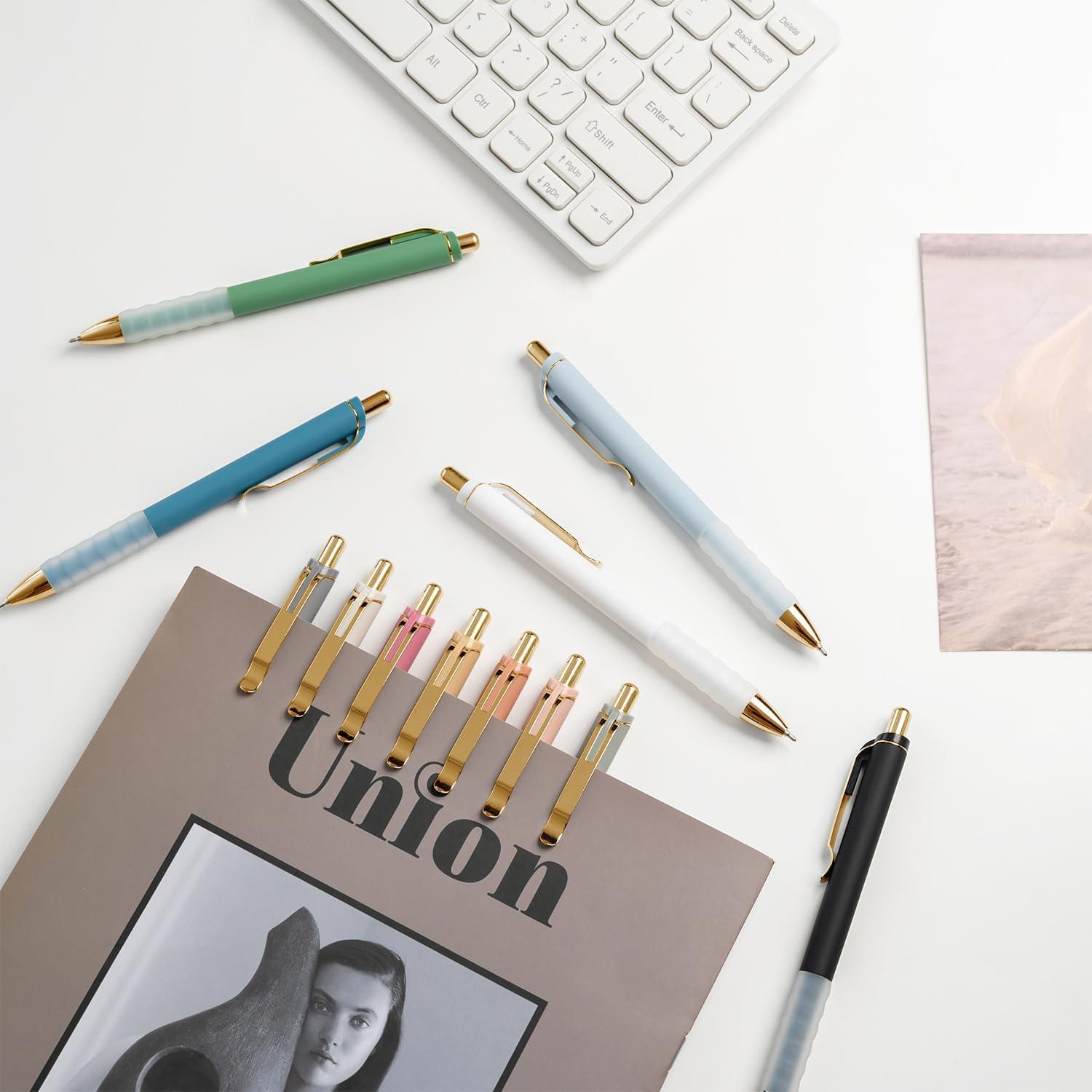 Bolígrafos Linbsunne Retráctiles 1mm Punta Media Tinta Negra - 12 Pcs