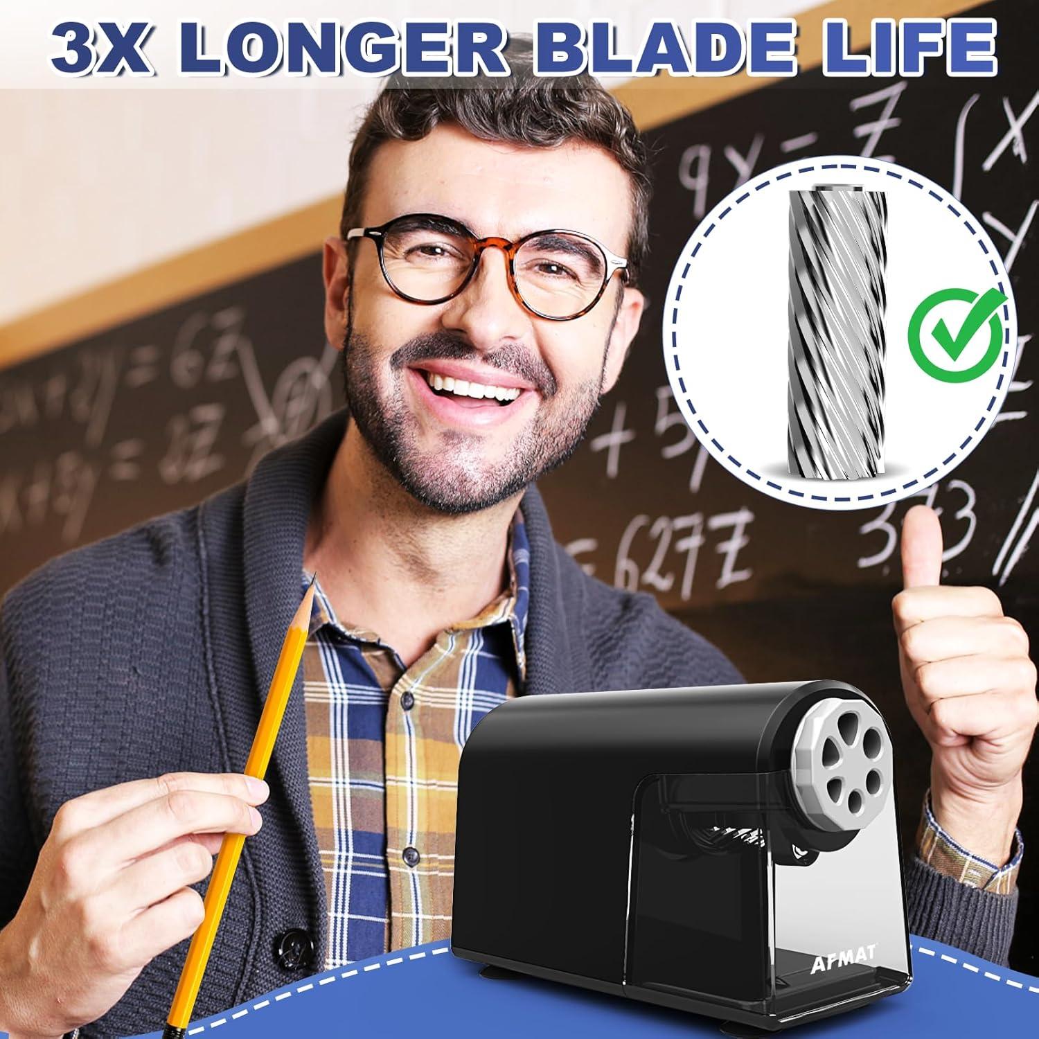 Sacapuntas Eléctrico AFMAT PSX1BK 6 Agujeros Negro