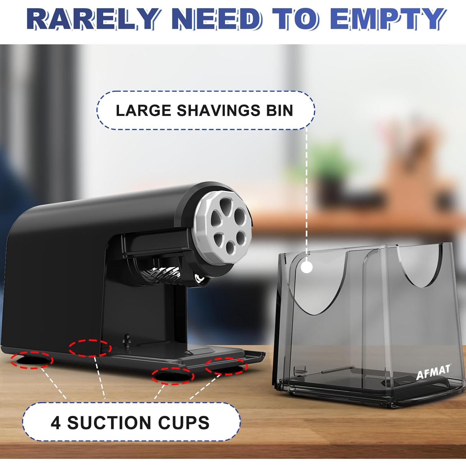 Sacapuntas Eléctrico AFMAT PSX1BK 6 Agujeros Negro