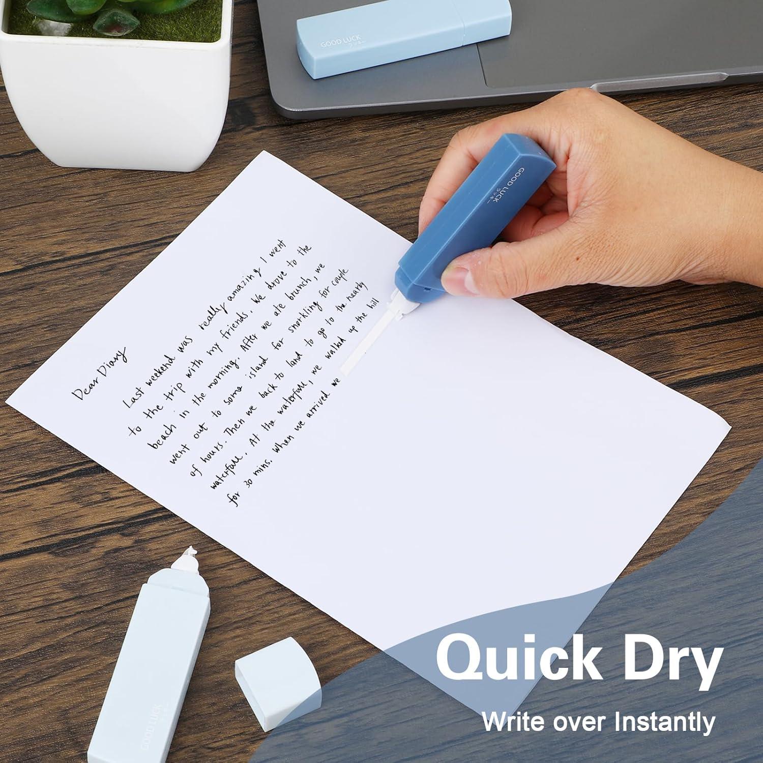 Cinta Correctora Blanca GEEHUA 6 Piezas 36m Mini Portátil