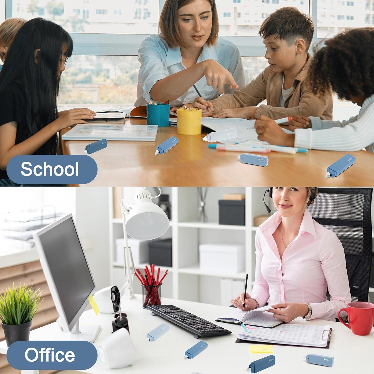 Cinta Correctora Blanca GEEHUA 6 Piezas 36m Mini Portátil