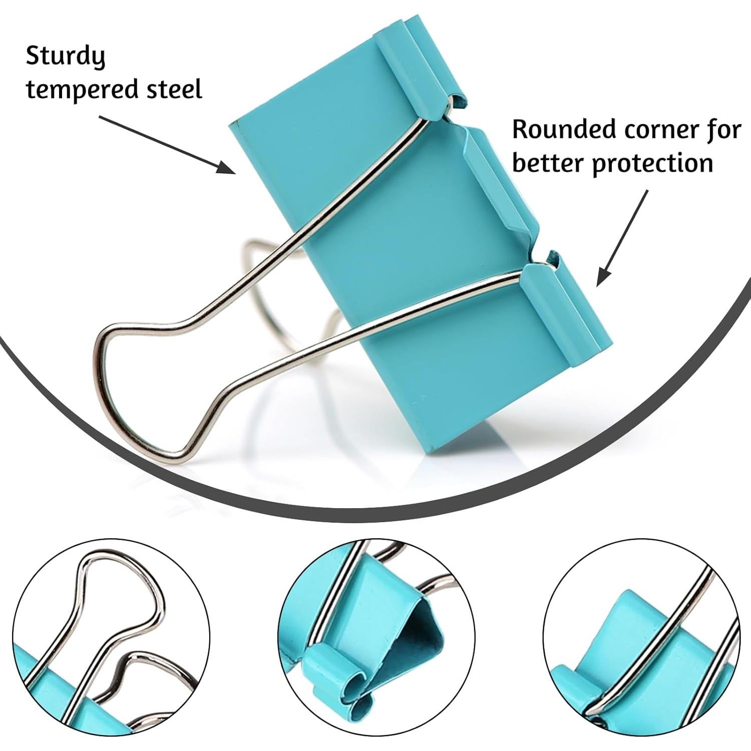 Clips de carpeta jumbo OWLKELA 24 Pcs 5 cm colores surtidos