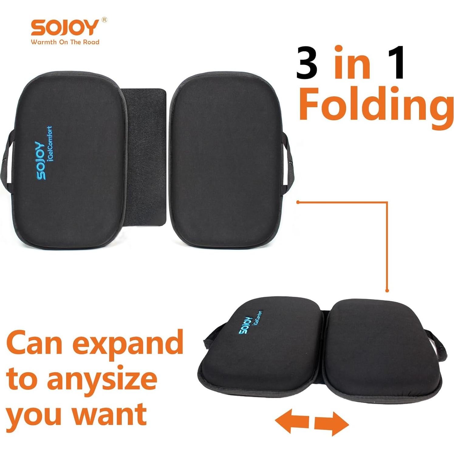 Cojín de Asiento Plegable Sojoy de Gel y Espuma de Memoria