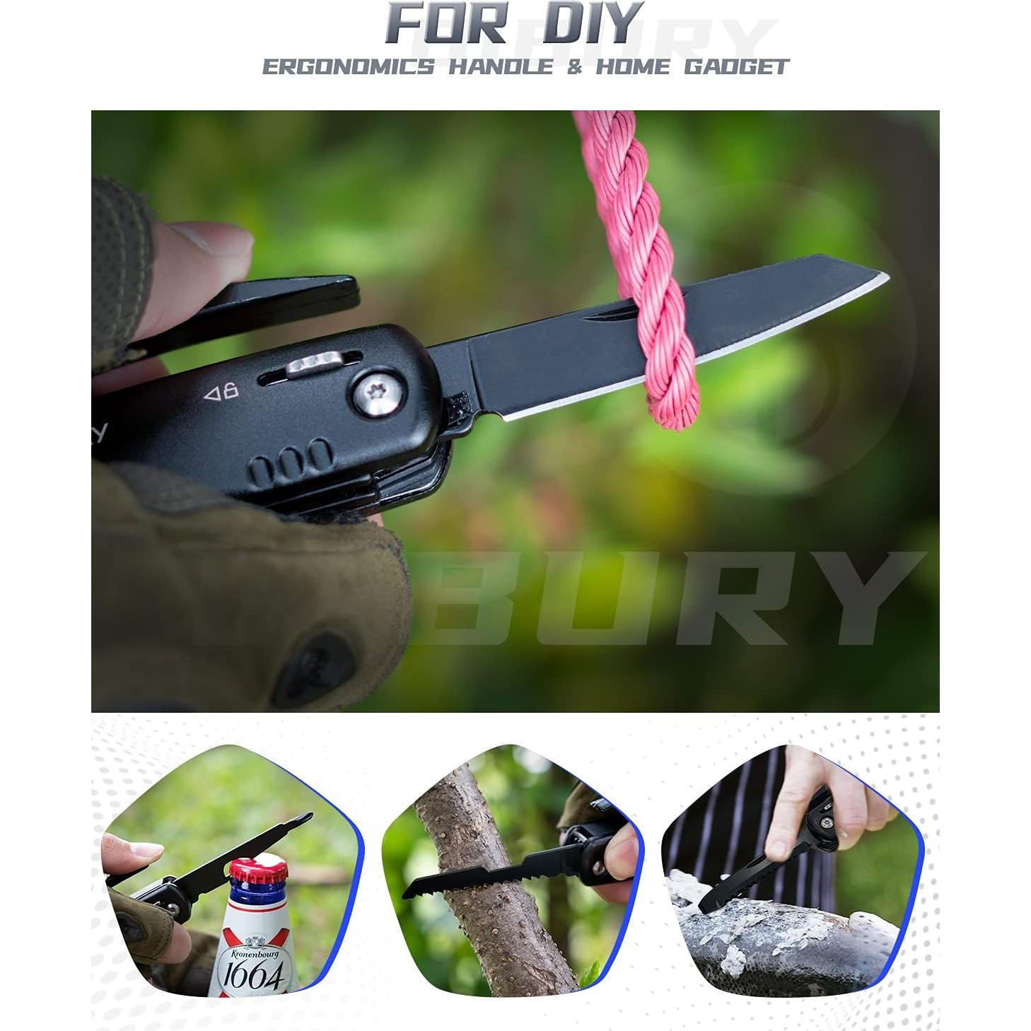 BIBURY Martillo Multiherramienta 12 en 1 con Bloqueo Seguridad