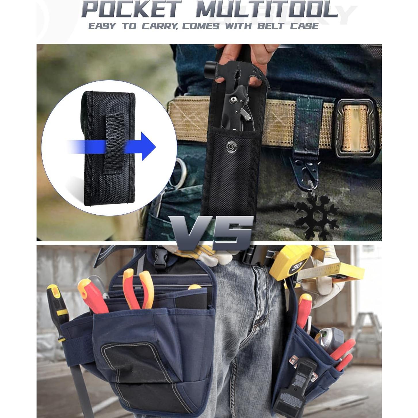 BIBURY Martillo Multiherramienta 12 en 1 con Bloqueo Seguridad