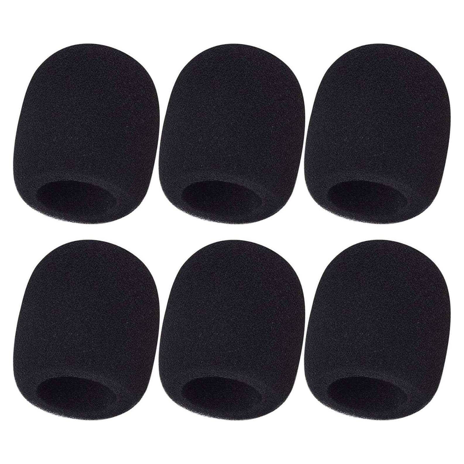 6 Fundas de Espuma Negra para Micrófono Swagwert SM58