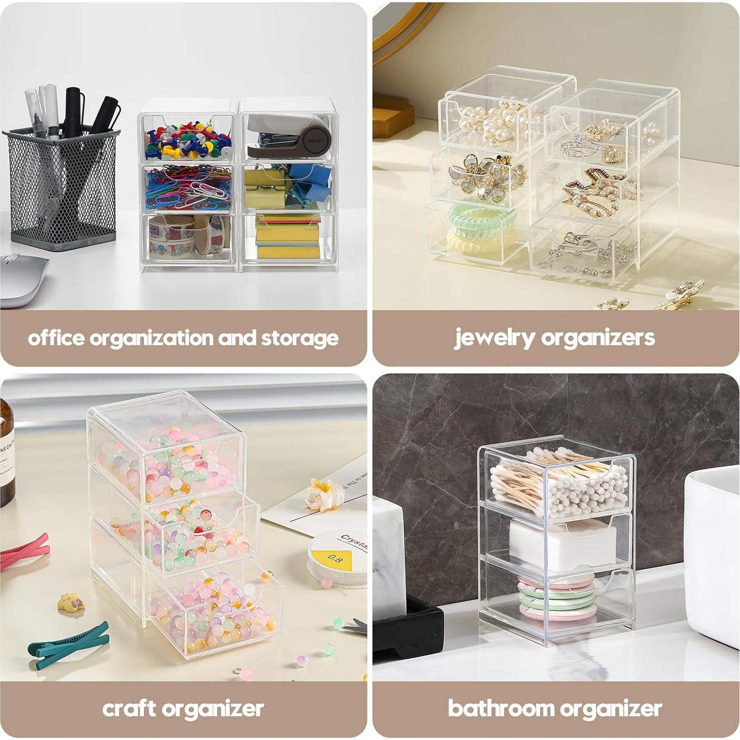 Organizador de Cajones Mini Imakmasion 3 Cajones Transparente