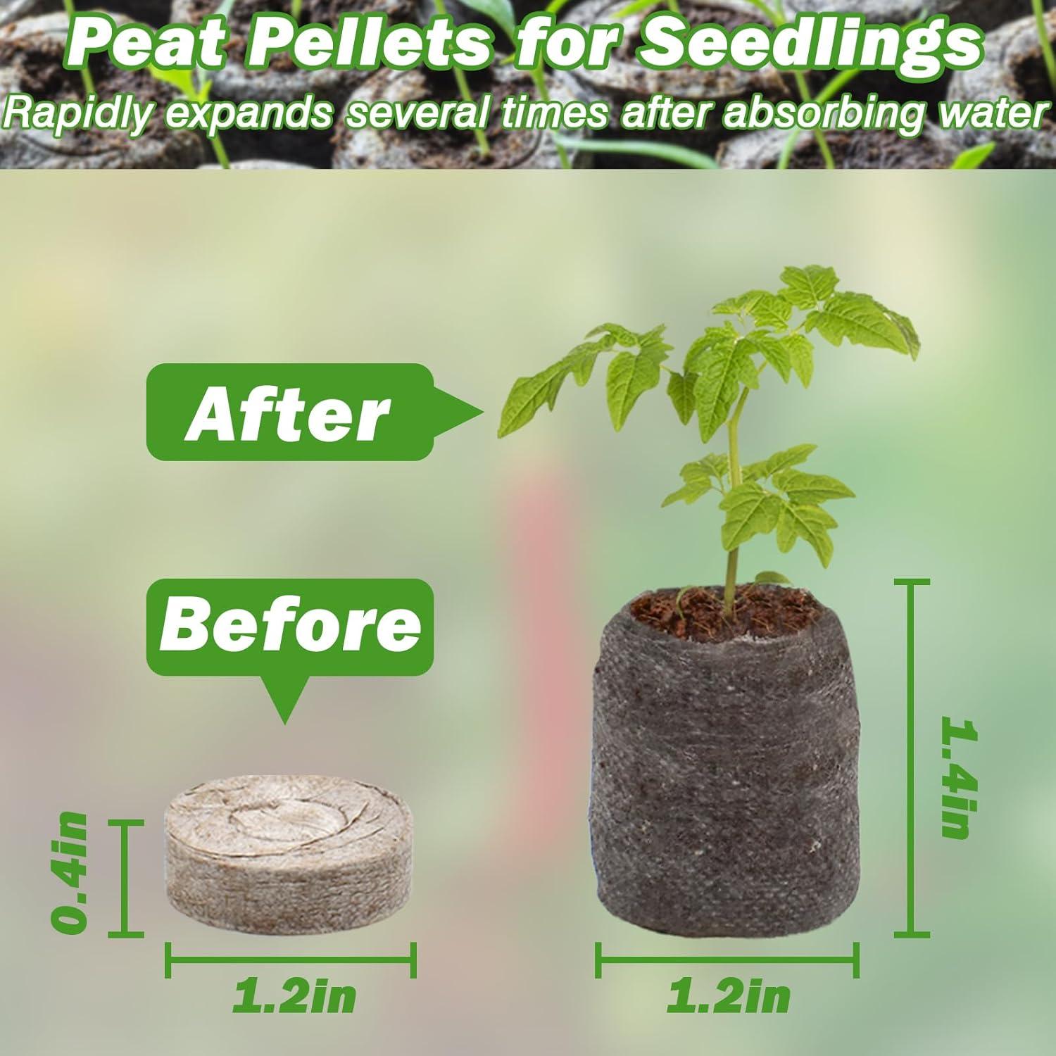 Pellets de Turba Comprimida ZeeDix 30mm 50 Pcs para Plantas