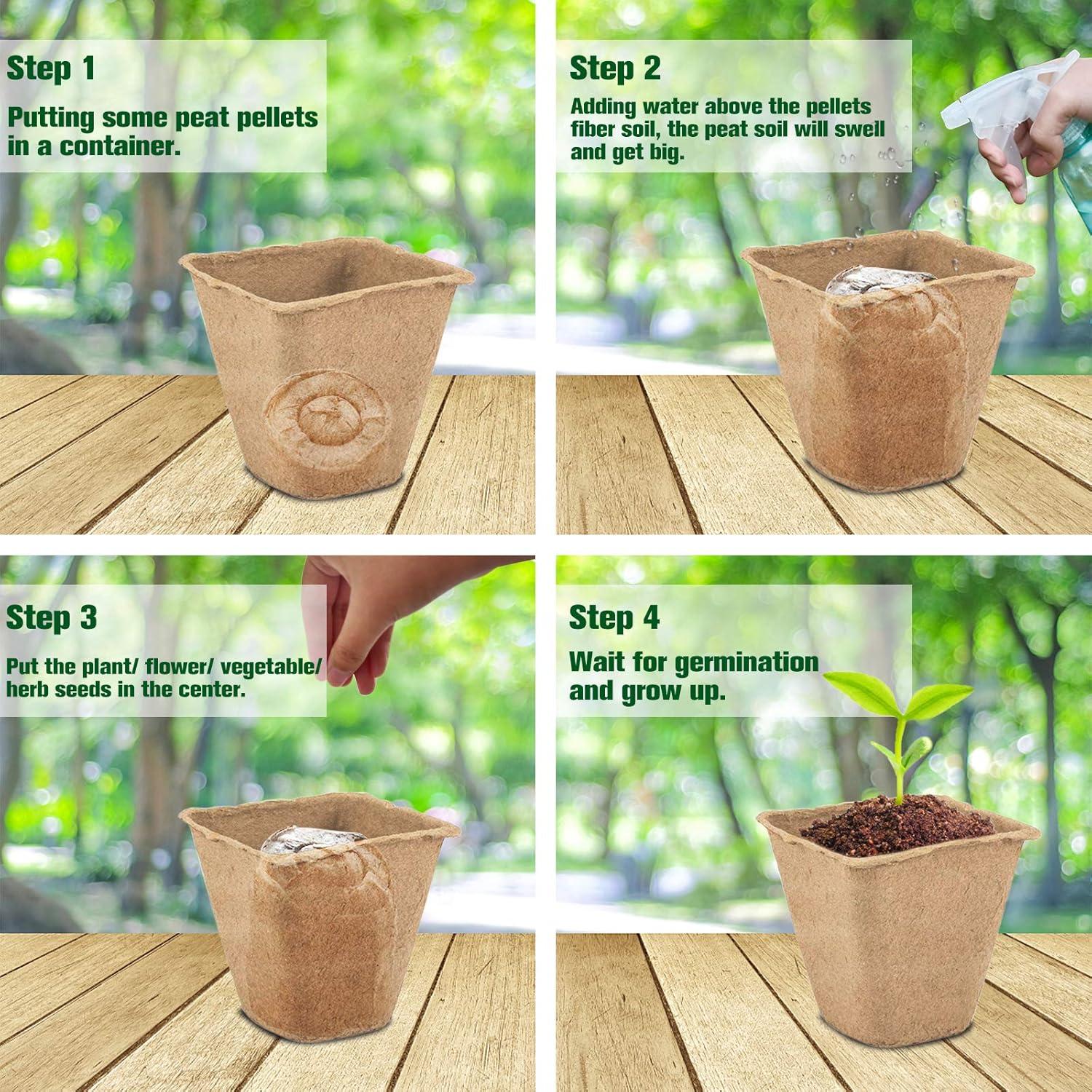 Pellets de Turba Comprimida ZeeDix 30mm 50 Pcs para Plantas