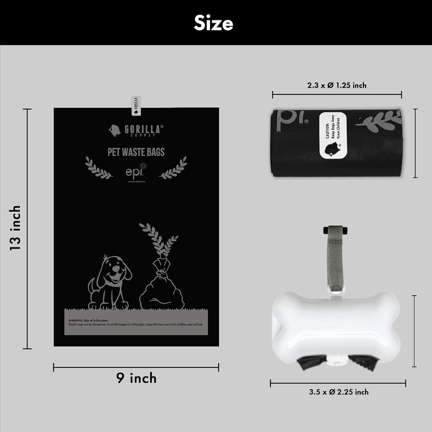 Bolsas de Basura para Perros Gorilla Supply 1000 Unidades 23x33cm