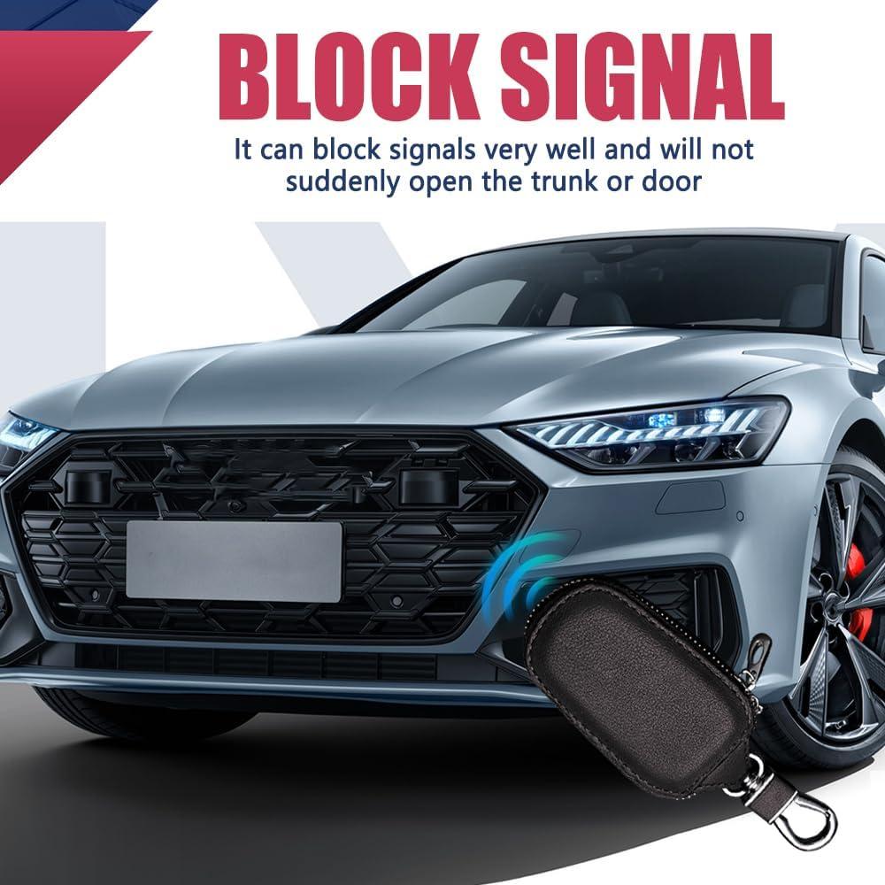 Funda de Llave de Coche DWARFOO Universal de Cuero Negro