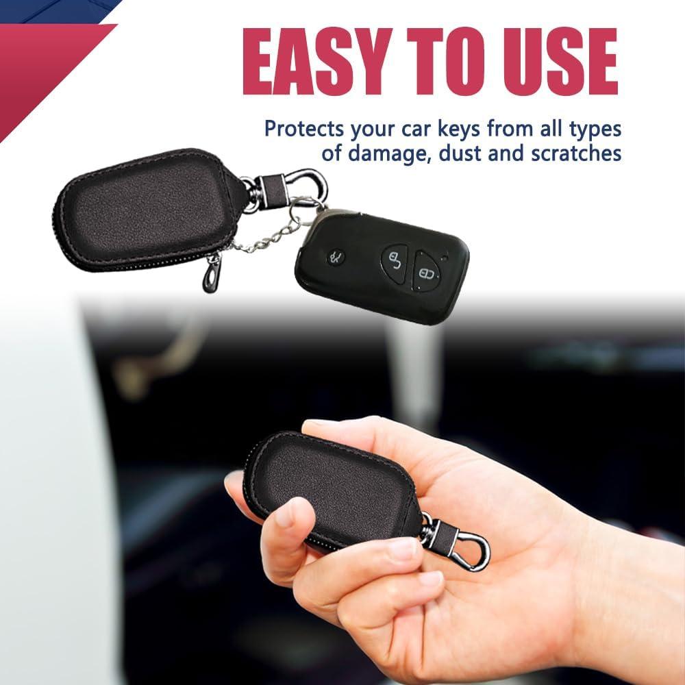 Funda de Llave de Coche DWARFOO Universal de Cuero Negro