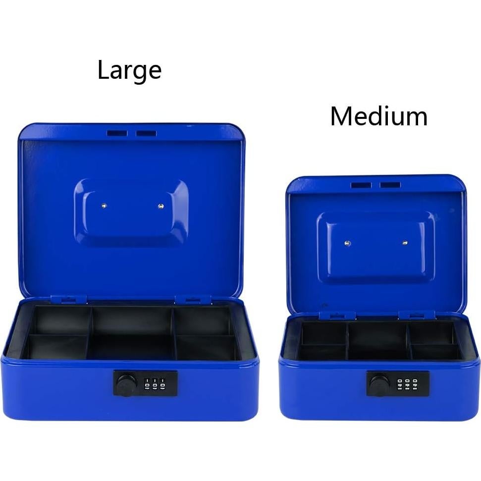 Caja de Dinero KYODOLED Mediana con Cerradura de Combinación Azul