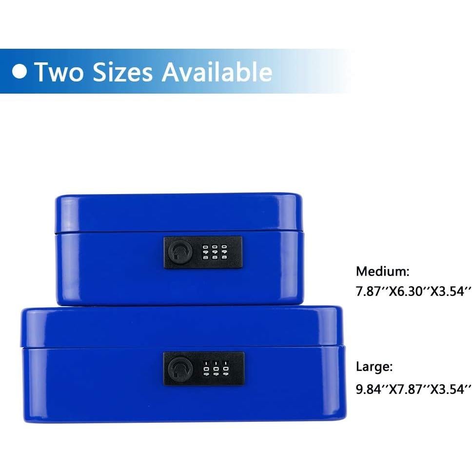 Caja de Dinero KYODOLED Mediana con Cerradura de Combinación Azul