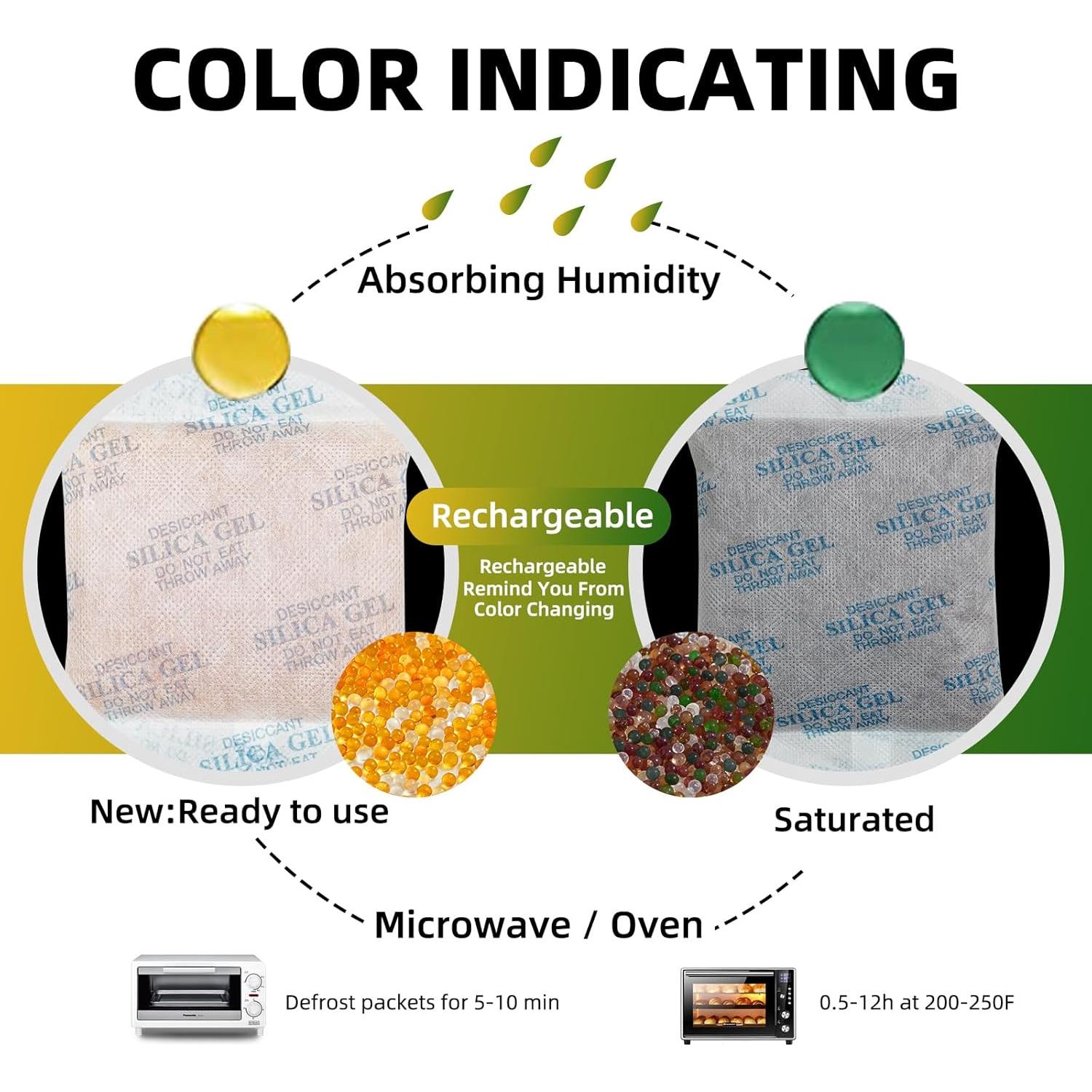 Paquetes de Gel de Sílice ROOMLINE - 10 Pcs 50g Deshidratantes