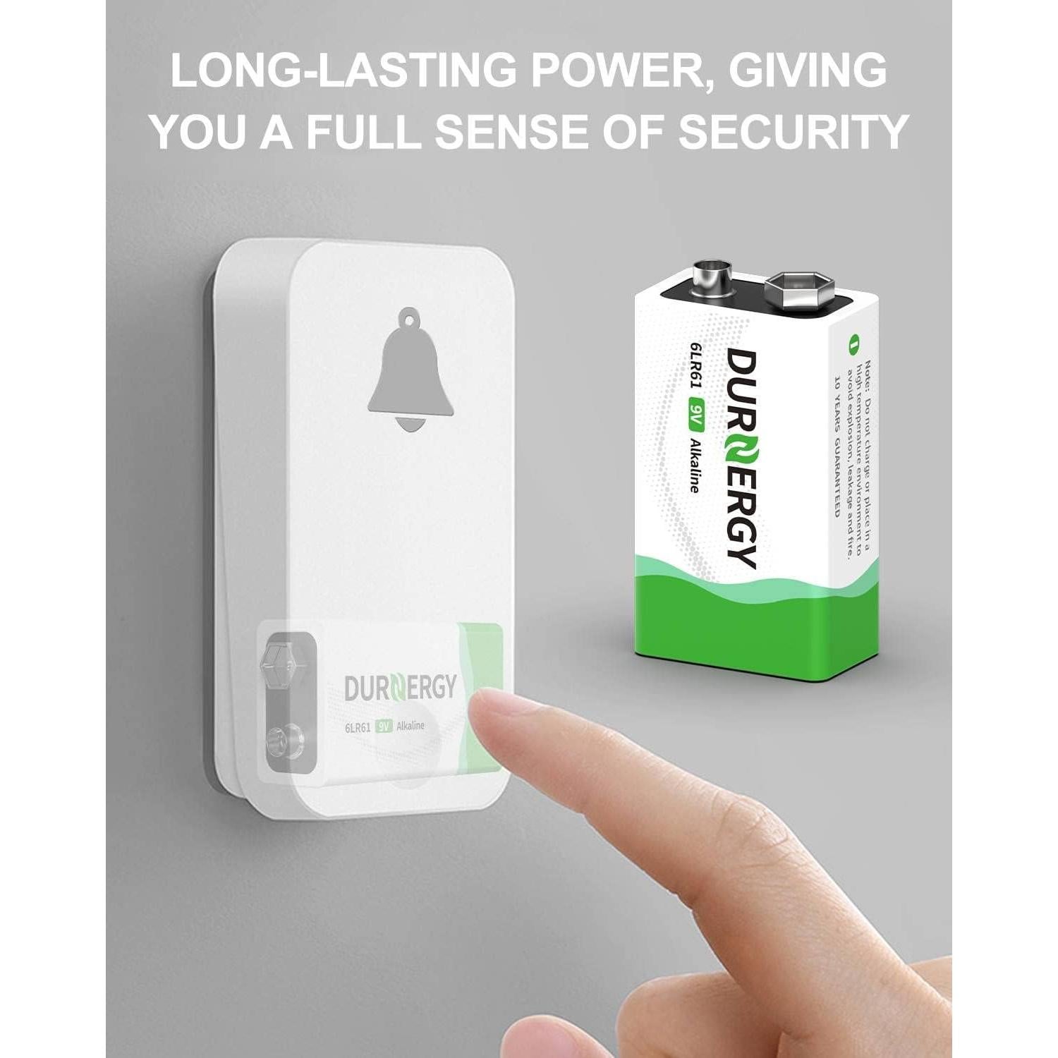 Paquete de 12 Baterías Alcalinas 9V DURNERGY - Alta Duración