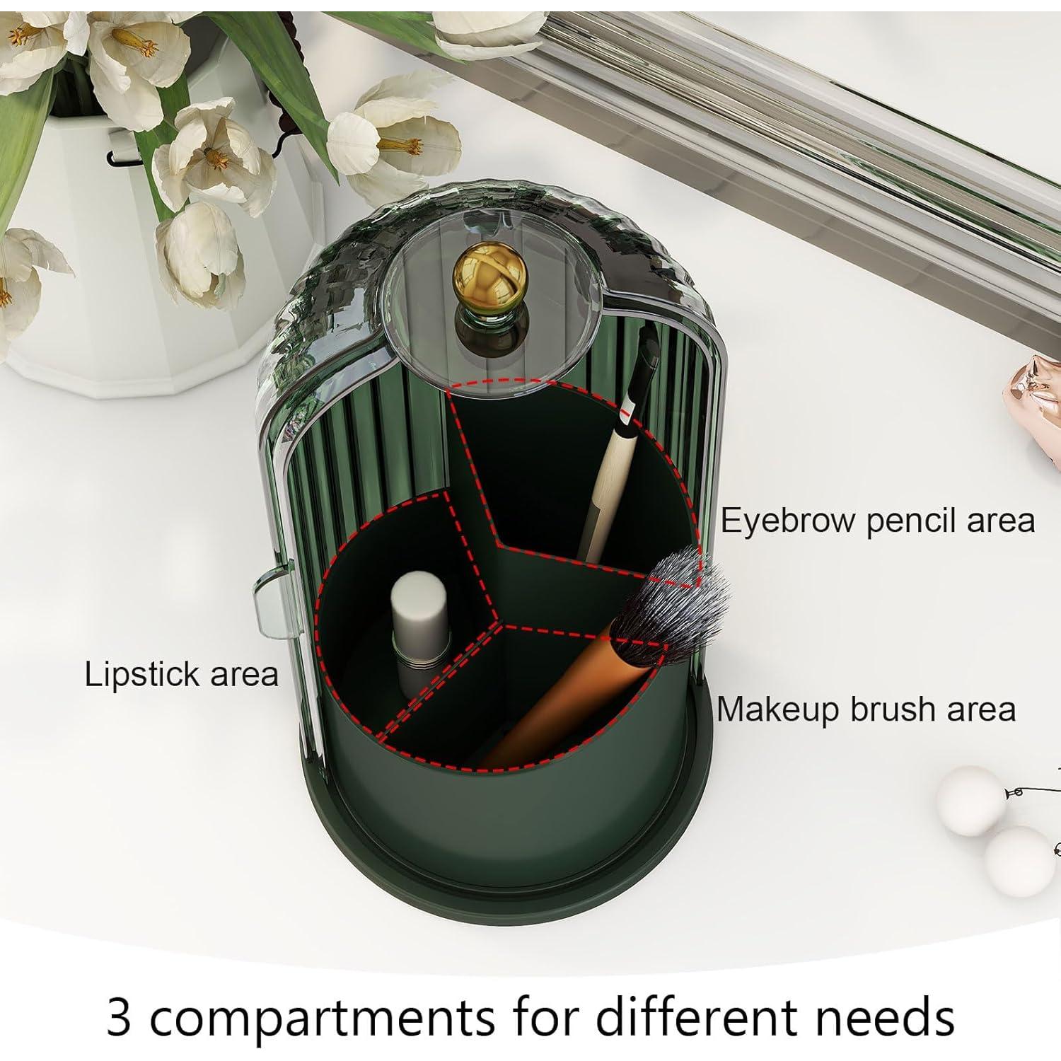 Soporte Organizador de Brochas de Maquillaje Emljkvp Verde 360°