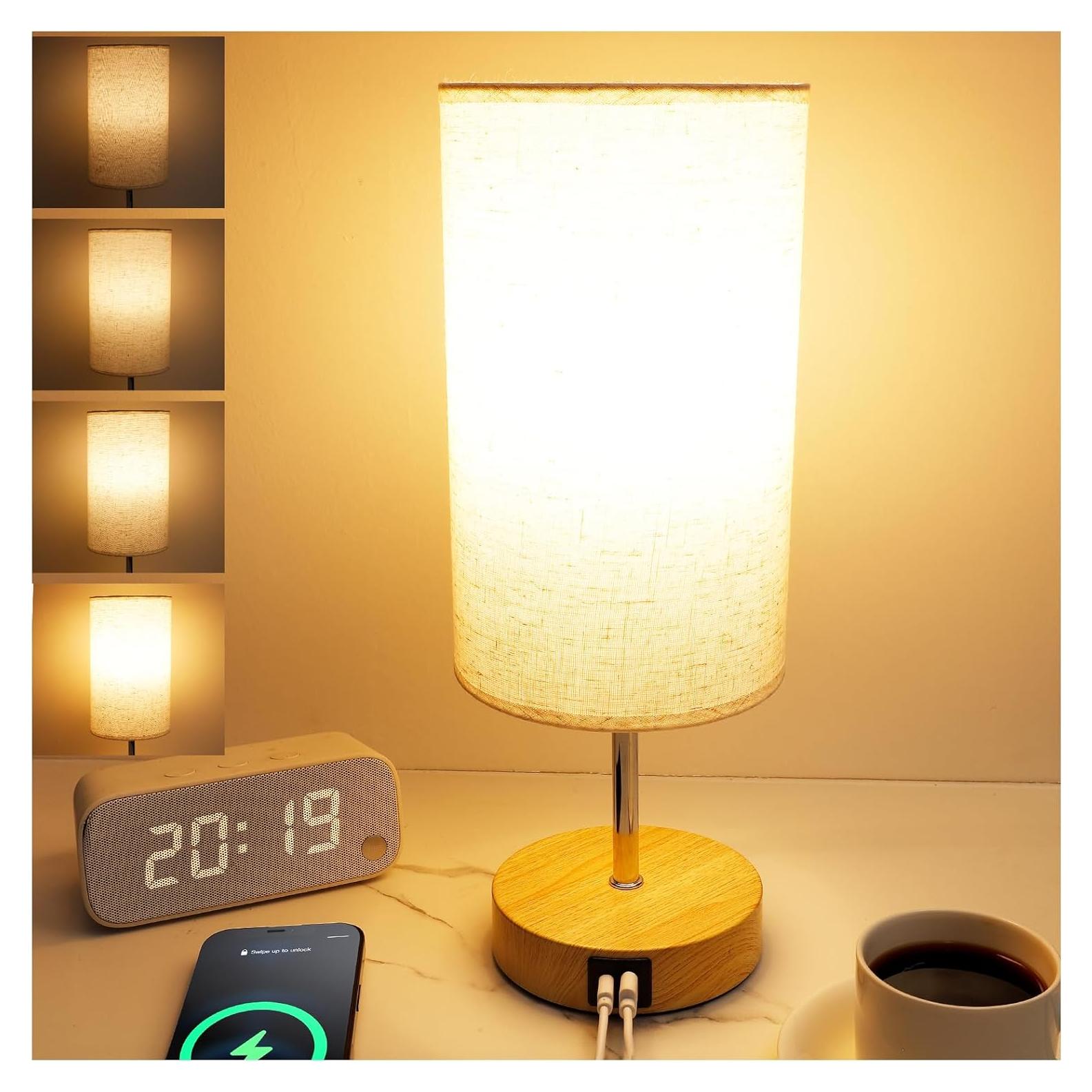 Lámpara de Mesa Táctil UNIFUN con Carga USB y 4 Brillos