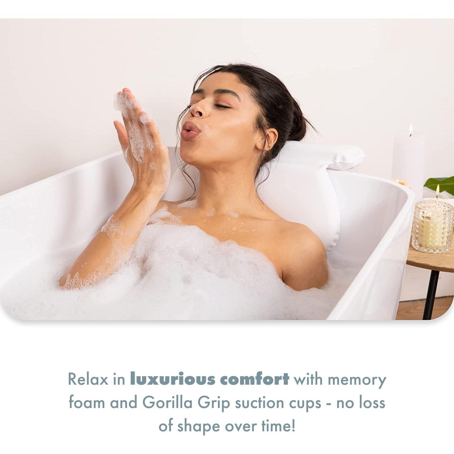 Almohada de Baño TranquilBeauty Blanca PVC Soporte Ergonómico