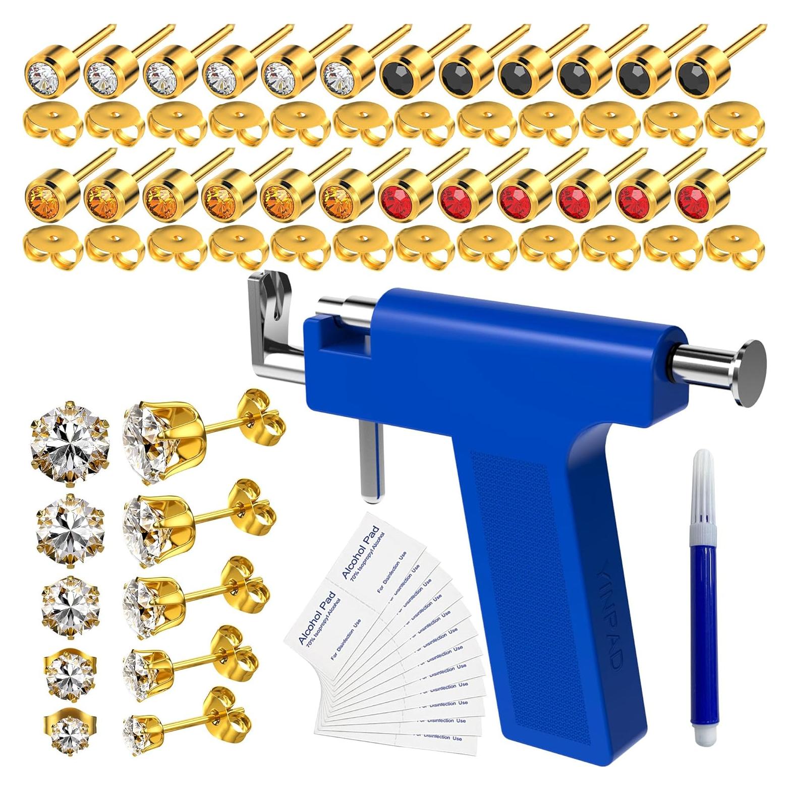 Kit de Perforación de Orejas YINPAD con 24 Aretes Quirúrgicos