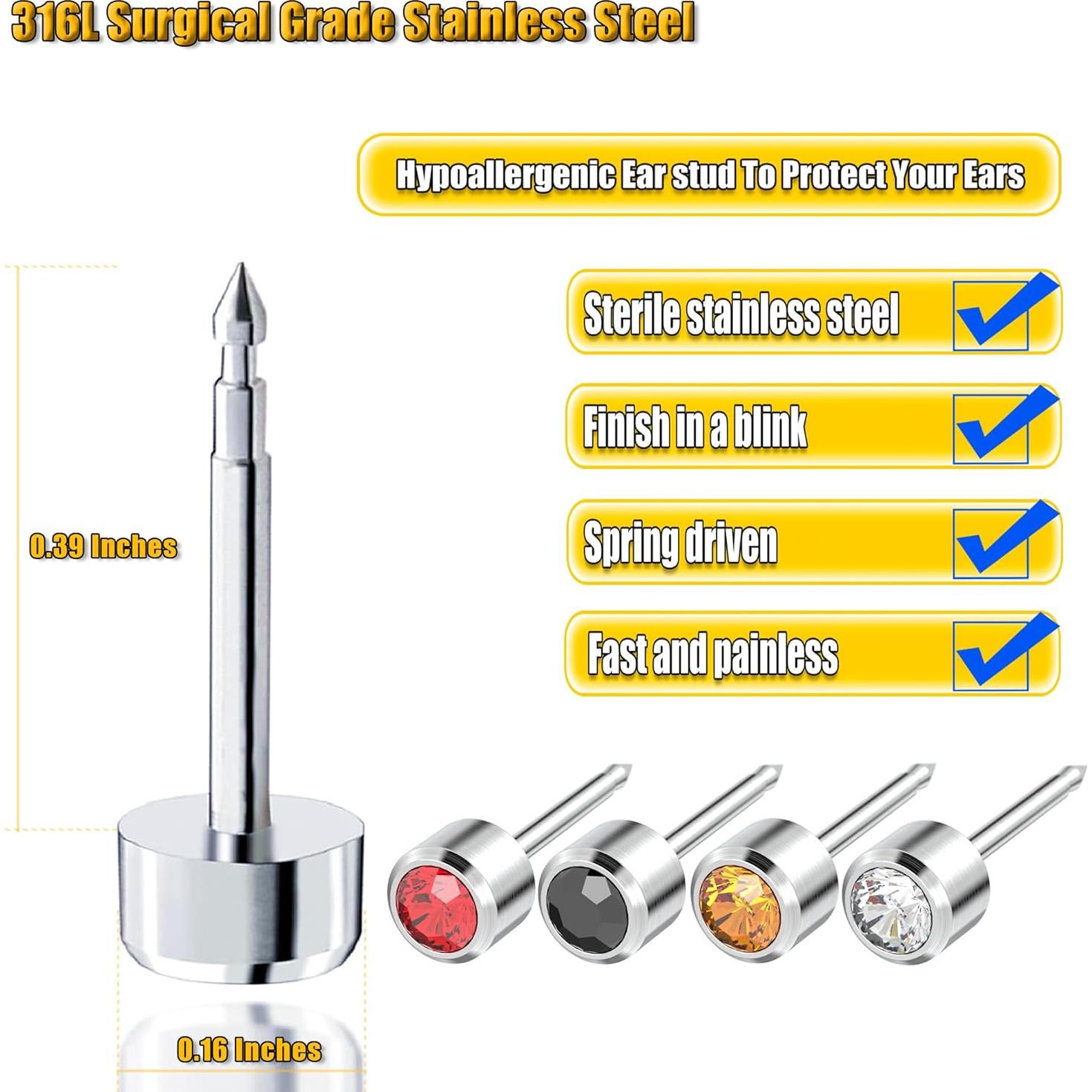 Kit de Perforación de Orejas YINPAD con 24 Aretes Quirúrgicos