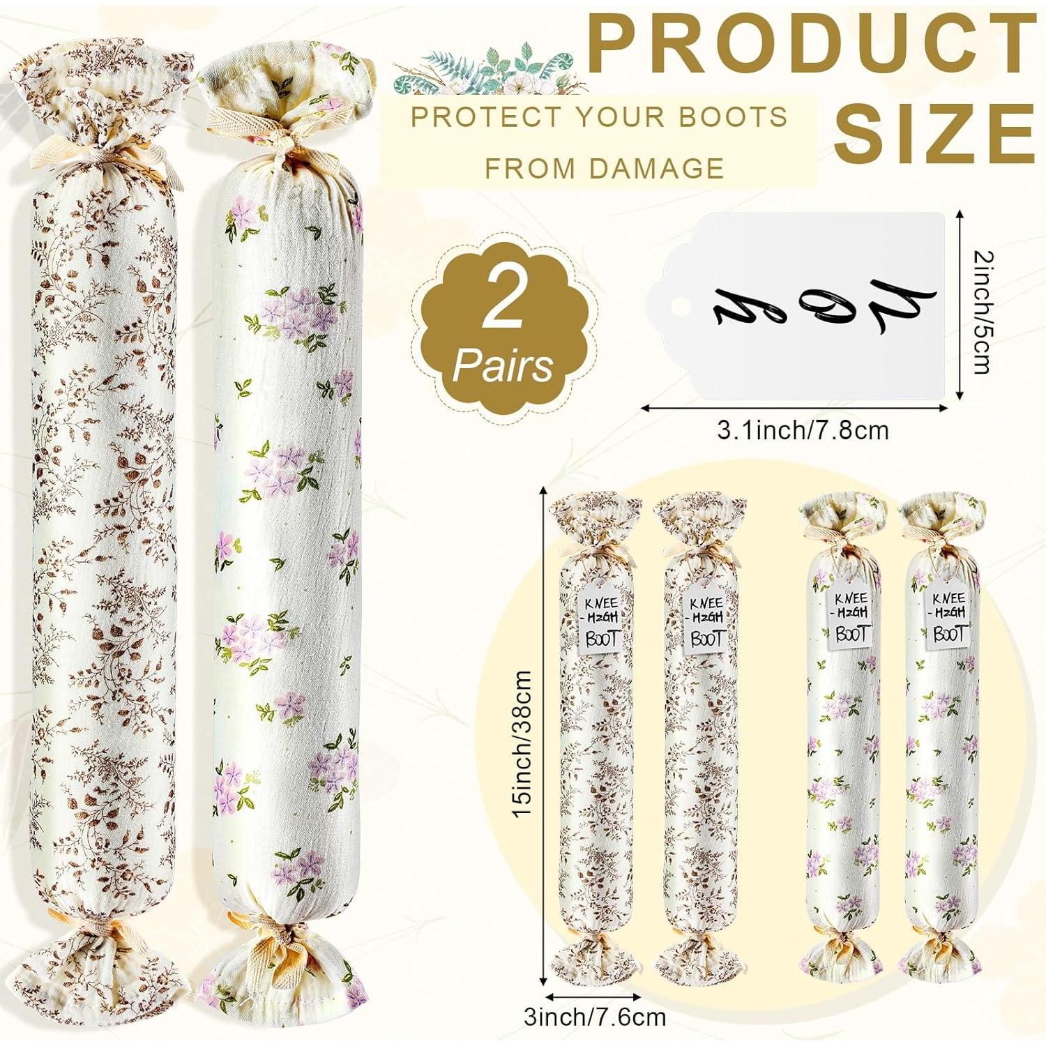 Soportes para Botas con Etiquetas - 2 Pares Algodón Floral