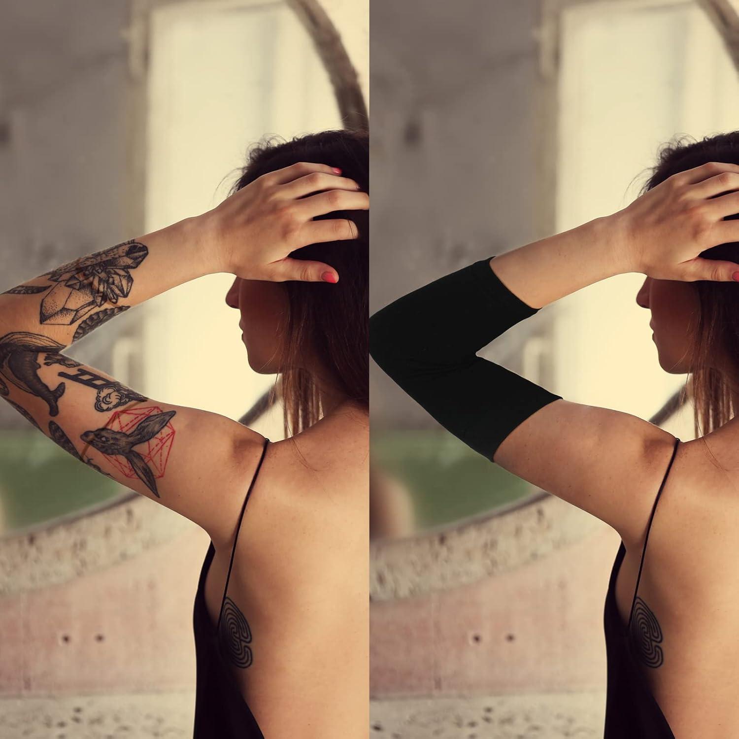 Mangas Cubiertas de Tatuaje Vicenpal - 2 Pares - Negro