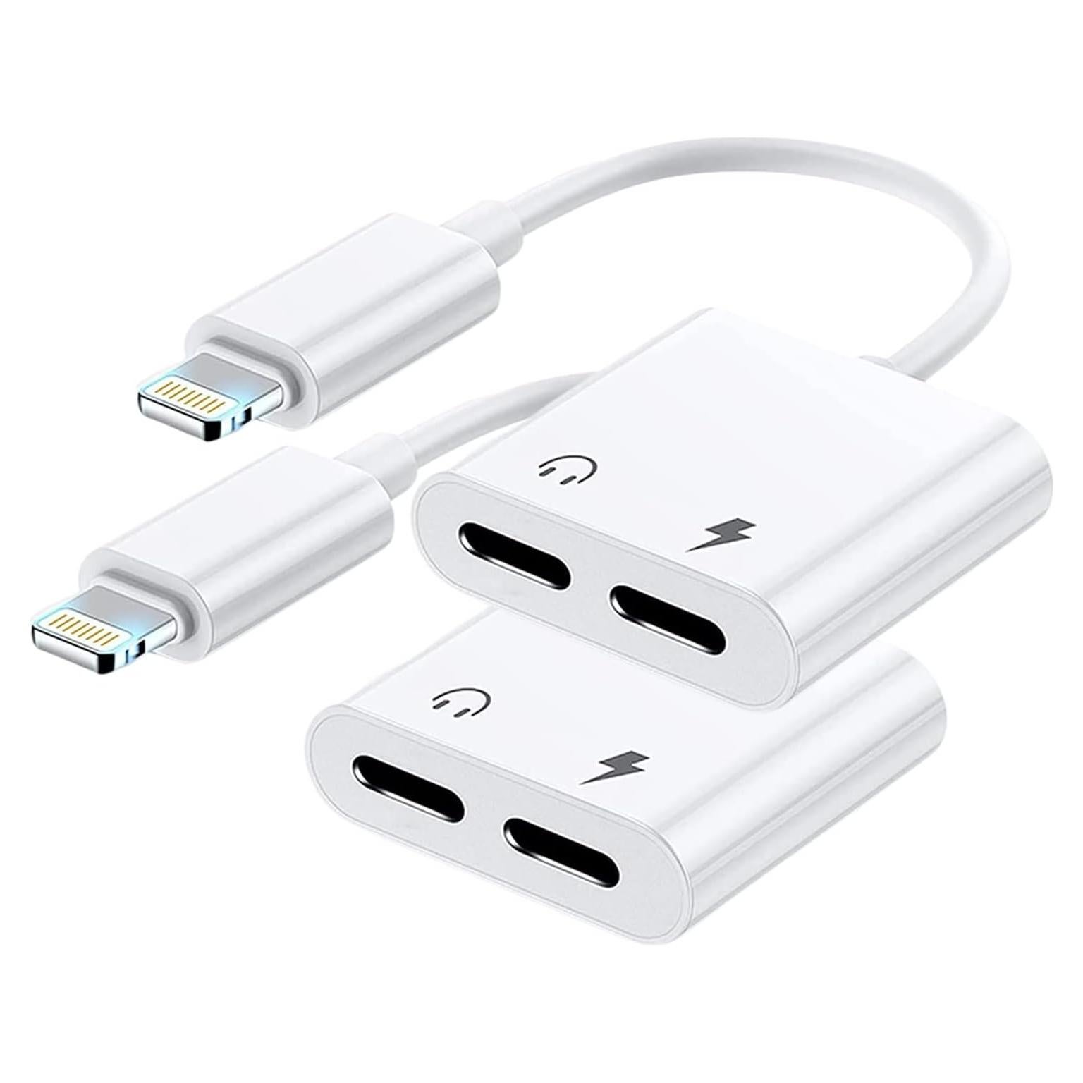 Adaptador Dual Lightning 2Pack para iPhone Audio y Carga