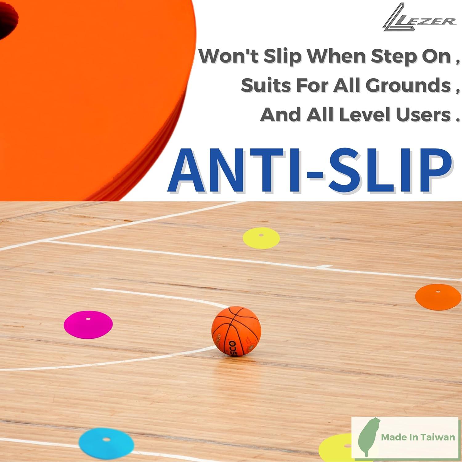 Conos Planos de Entrenamiento LEZER 6" (15.24 cm) - 12 Piezas