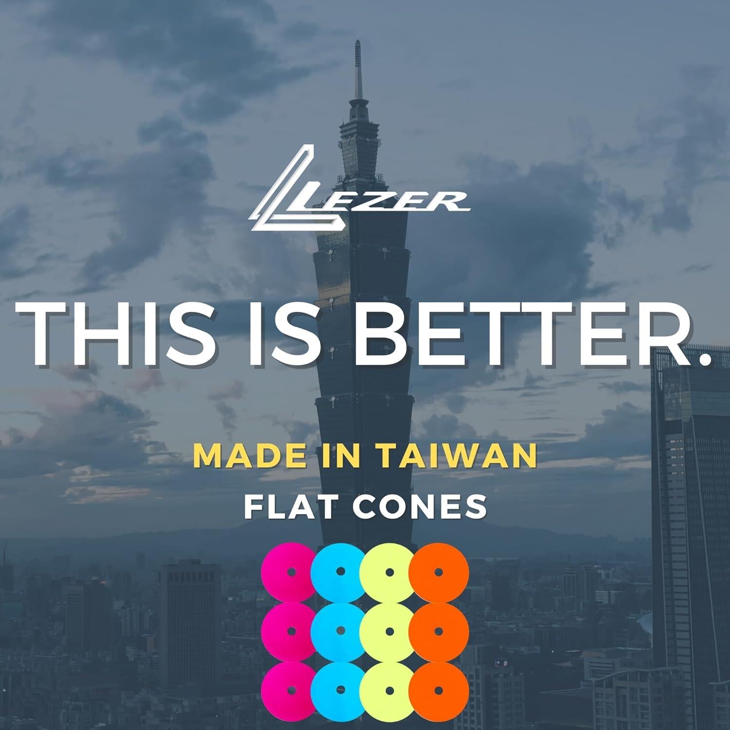 Conos Planos de Entrenamiento LEZER 6" (15.24 cm) - 12 Piezas